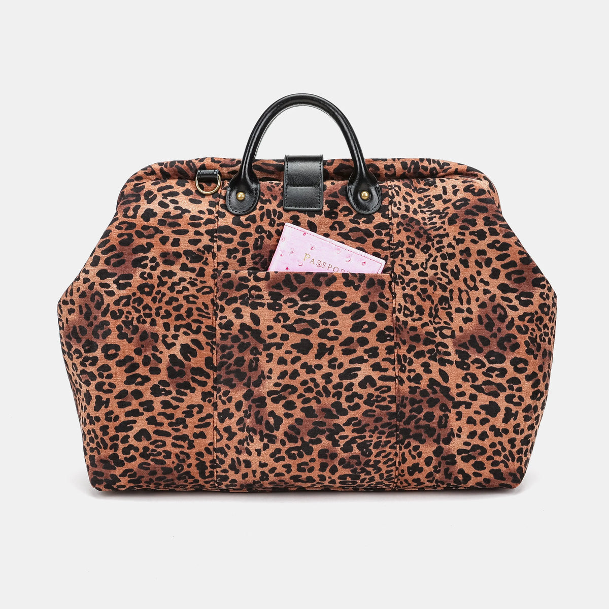Leopard Classic Laptop Work Bag Carpetbag of America back