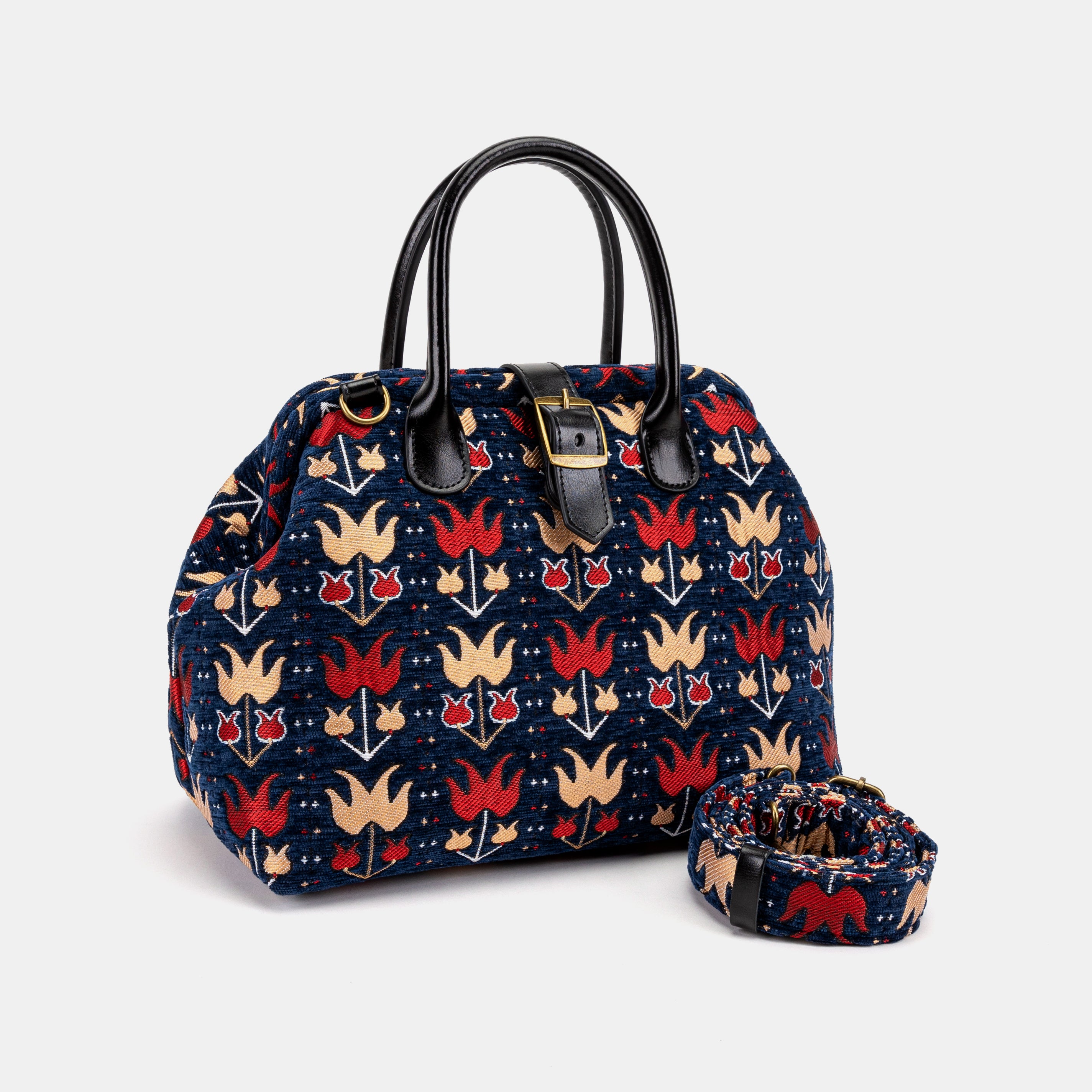 Opium Poppy Carpet Handbag Purse of America with shoulder strap