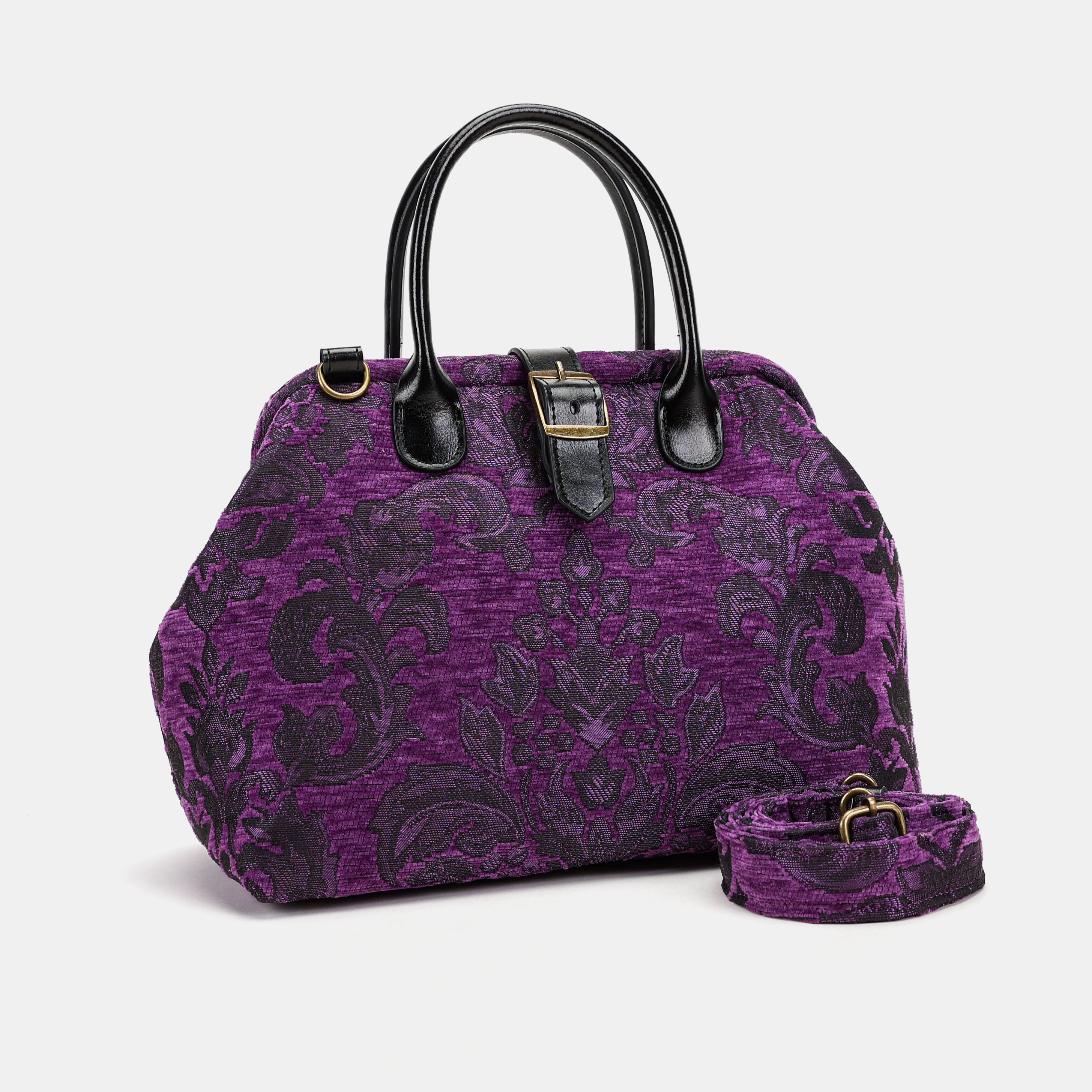 Victorian Blossom Purple Carpet Handbag Purse with shoulder strap