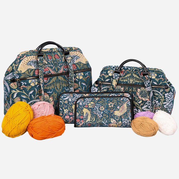 William Morris Strawberry Thief Knitting Project Bag  MCW Handmade-1