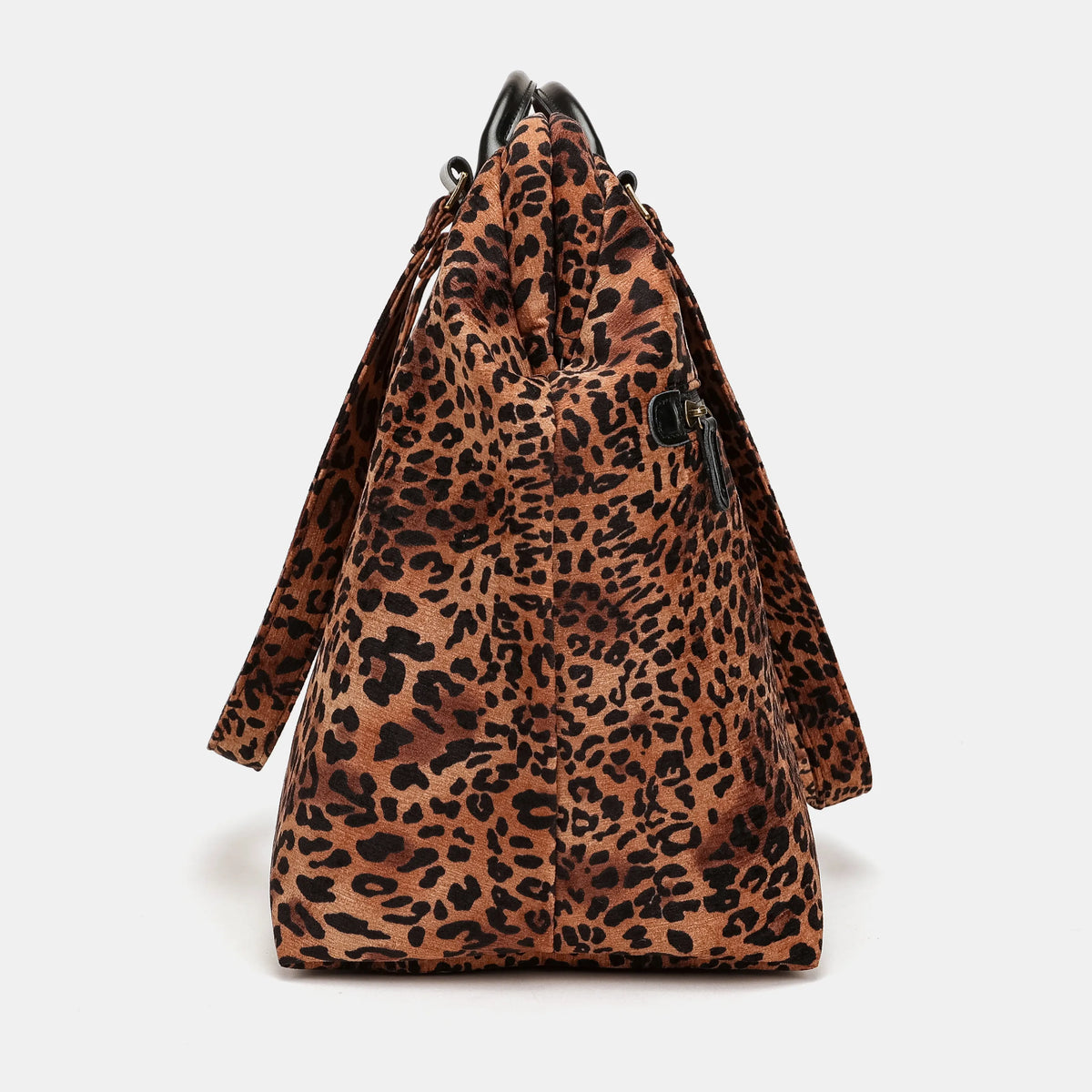 Leopard Classic Knitting Project Bag Carpetbag of America side