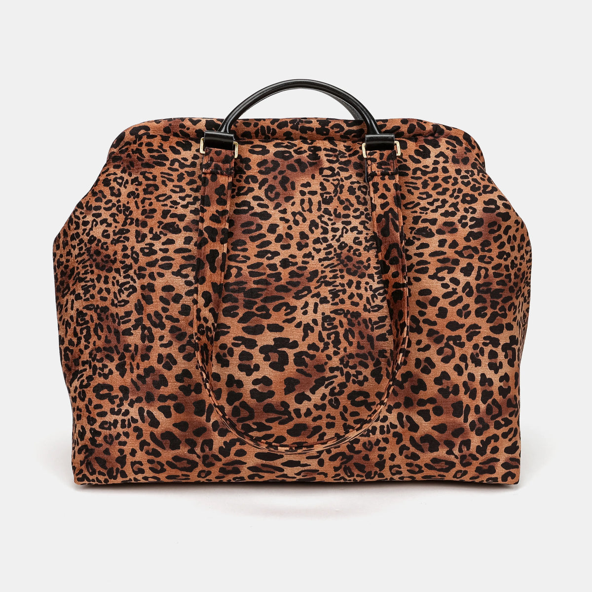 Leopard Classic Knitting Project Bag Carpetbag of America front