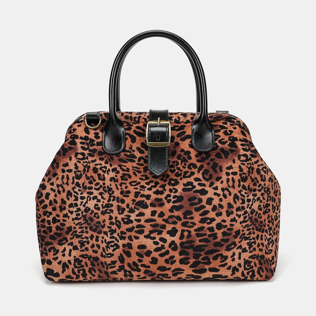 Leopard Classic Carpet Handbag Purse Carpetbag of America front