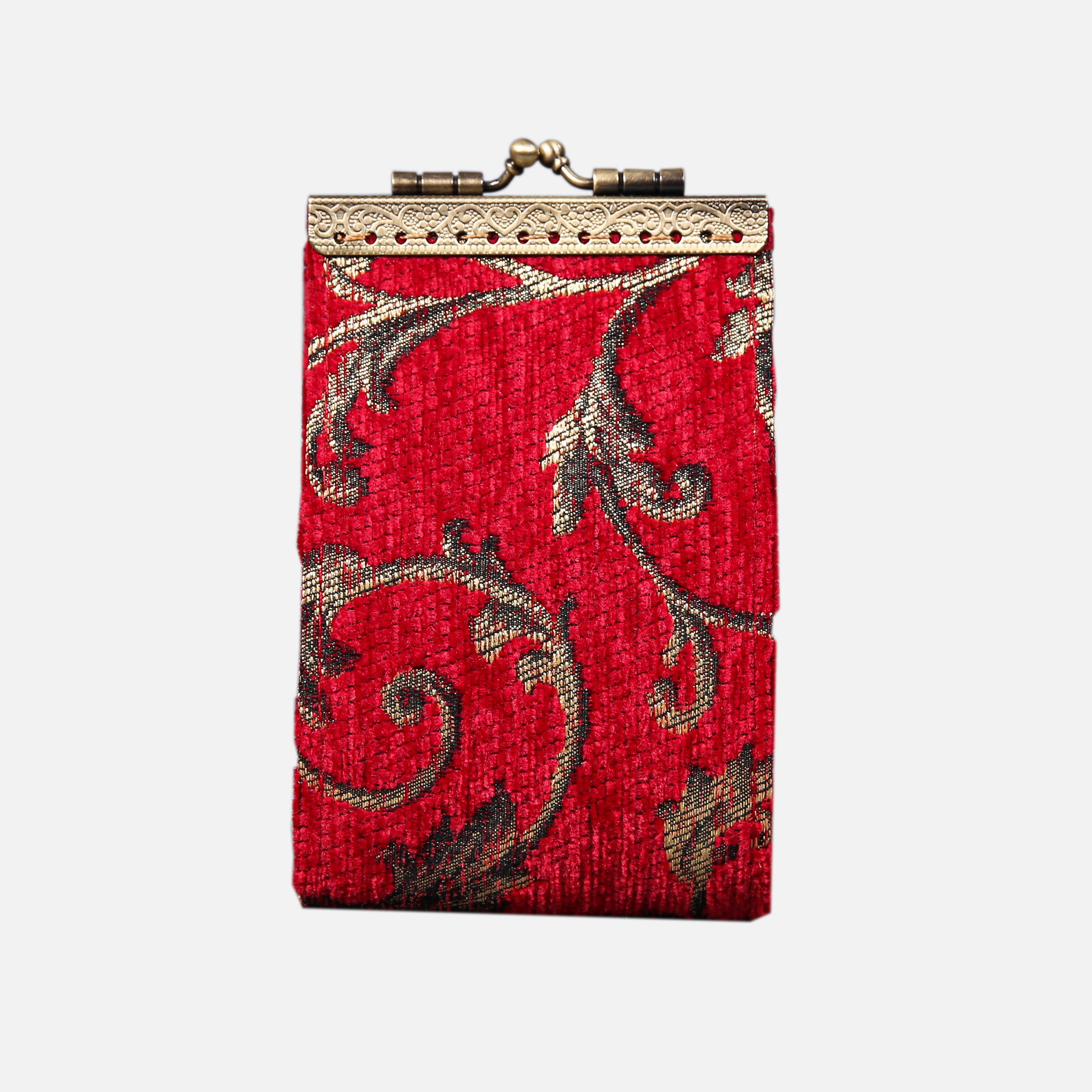 Vintage Scroll Red Card Wallet  MCW Handmade-2