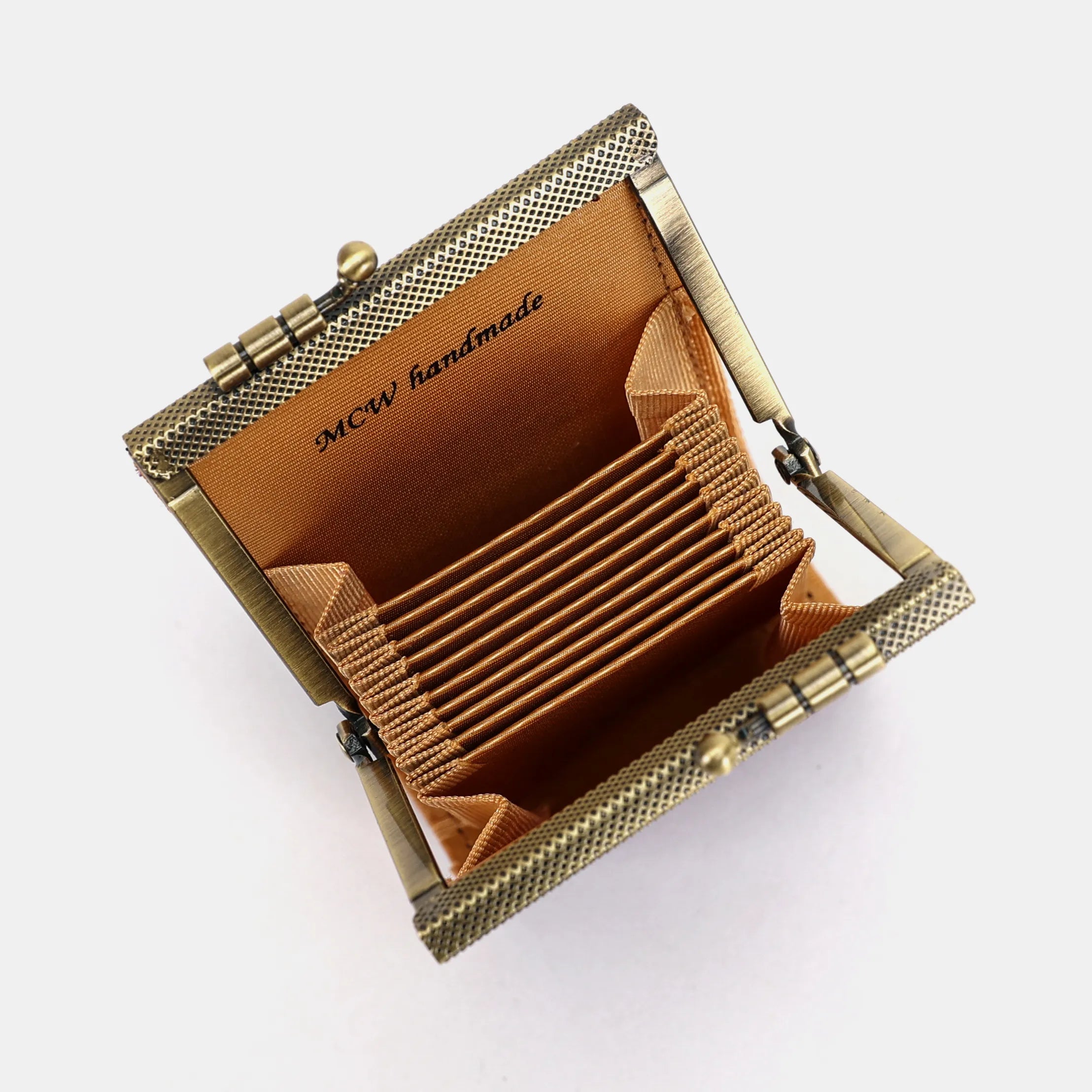 Victorian Blossom Purple Card Wallet Carpetbag of America 11 slots inside