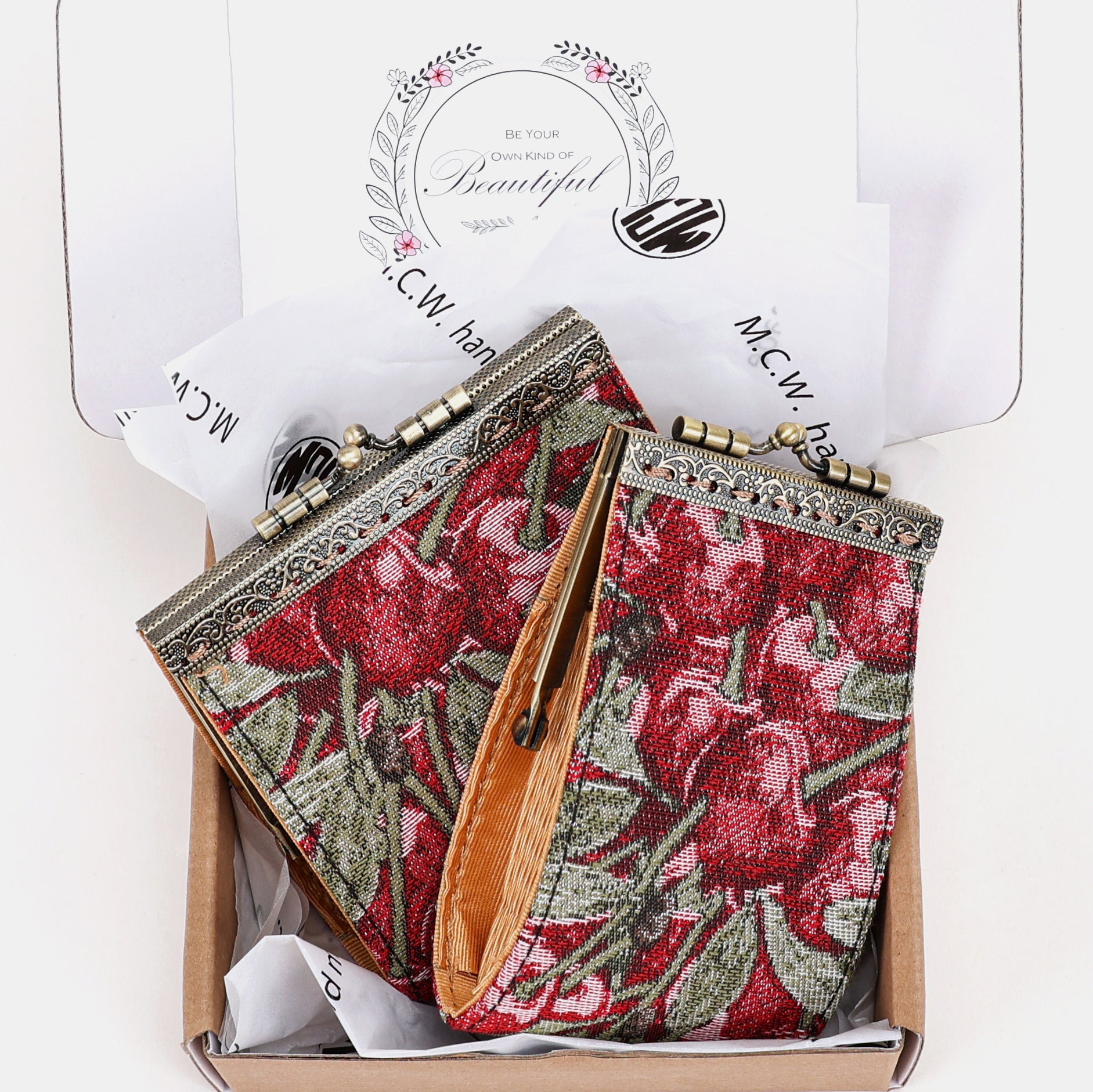 Cherry Cascade Card Wallet Carpetbag of America package