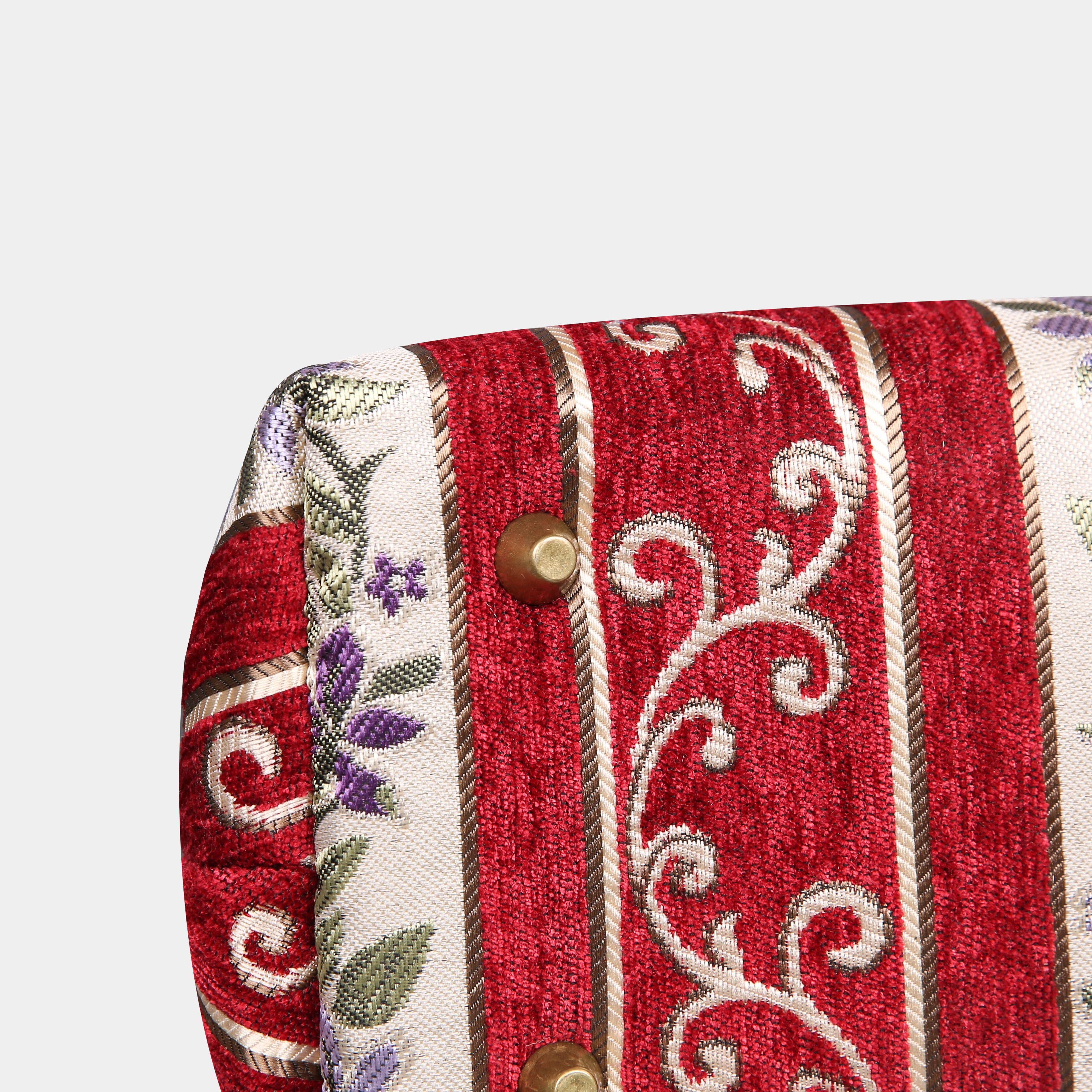 Victorian Strips Red Carpet Satchel carpet bag MCW Handmade