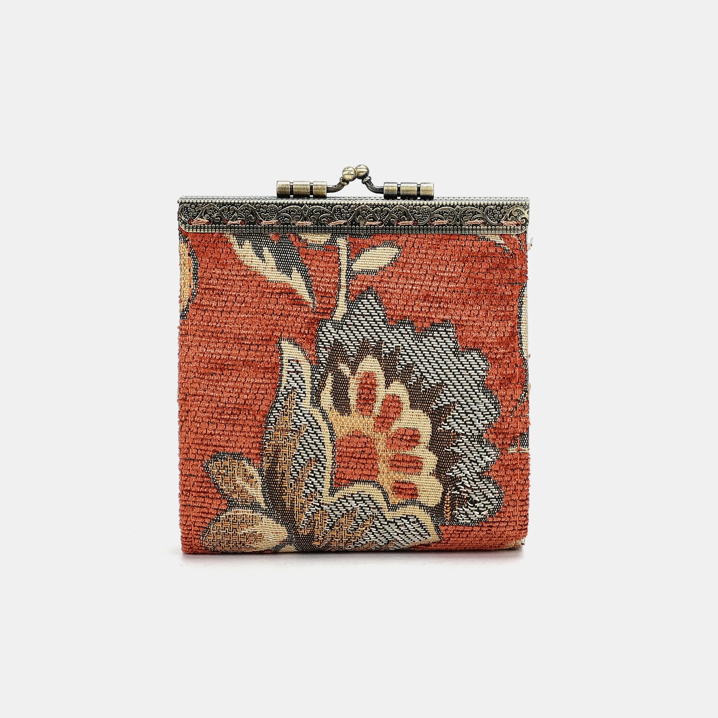 Paisley Orange Card Wallet  MCW Handmade-5