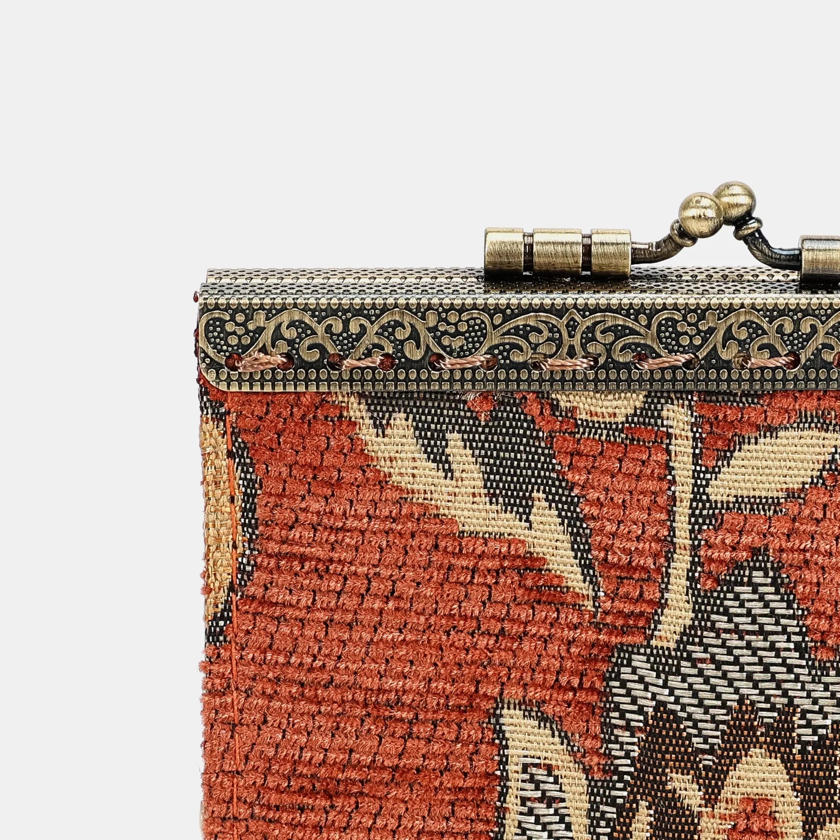 Paisley Orange Card Wallet  MCW Handmade-6