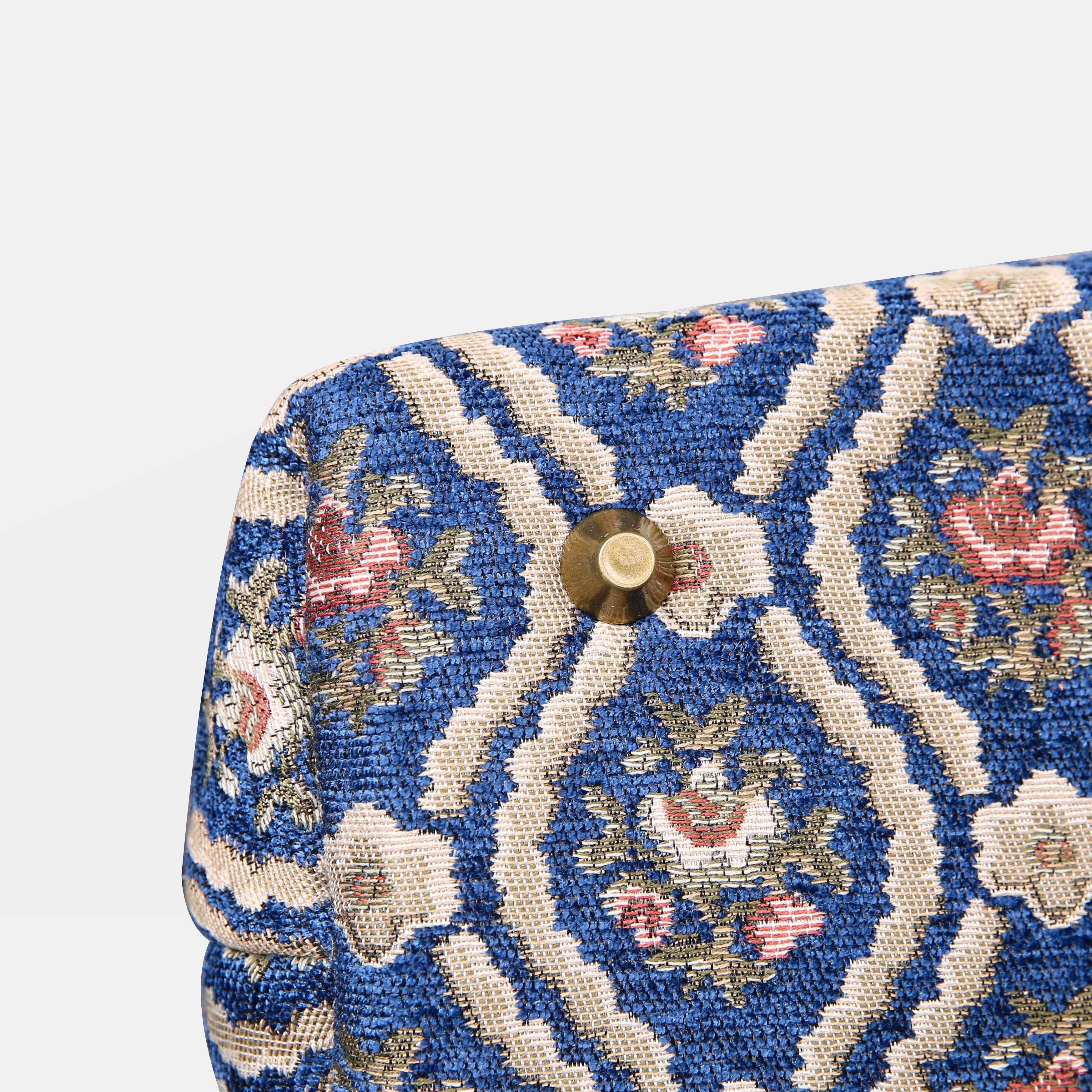 Traditional Blue Carpet Satchel carpet bag MCW Handmade-5
