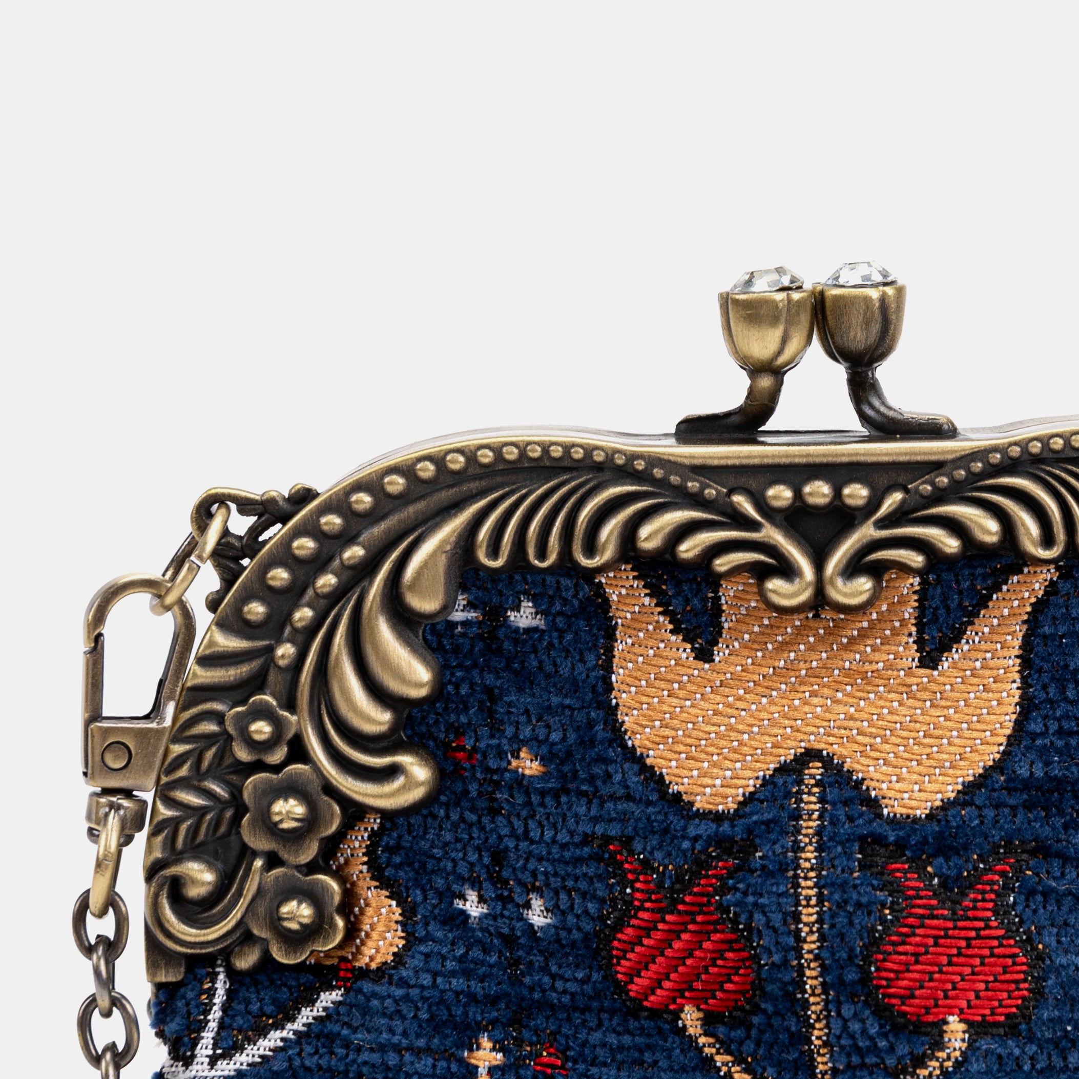 Poppy Bloom Chatelaine Purse Medium carpet bag MCW Handmade-5