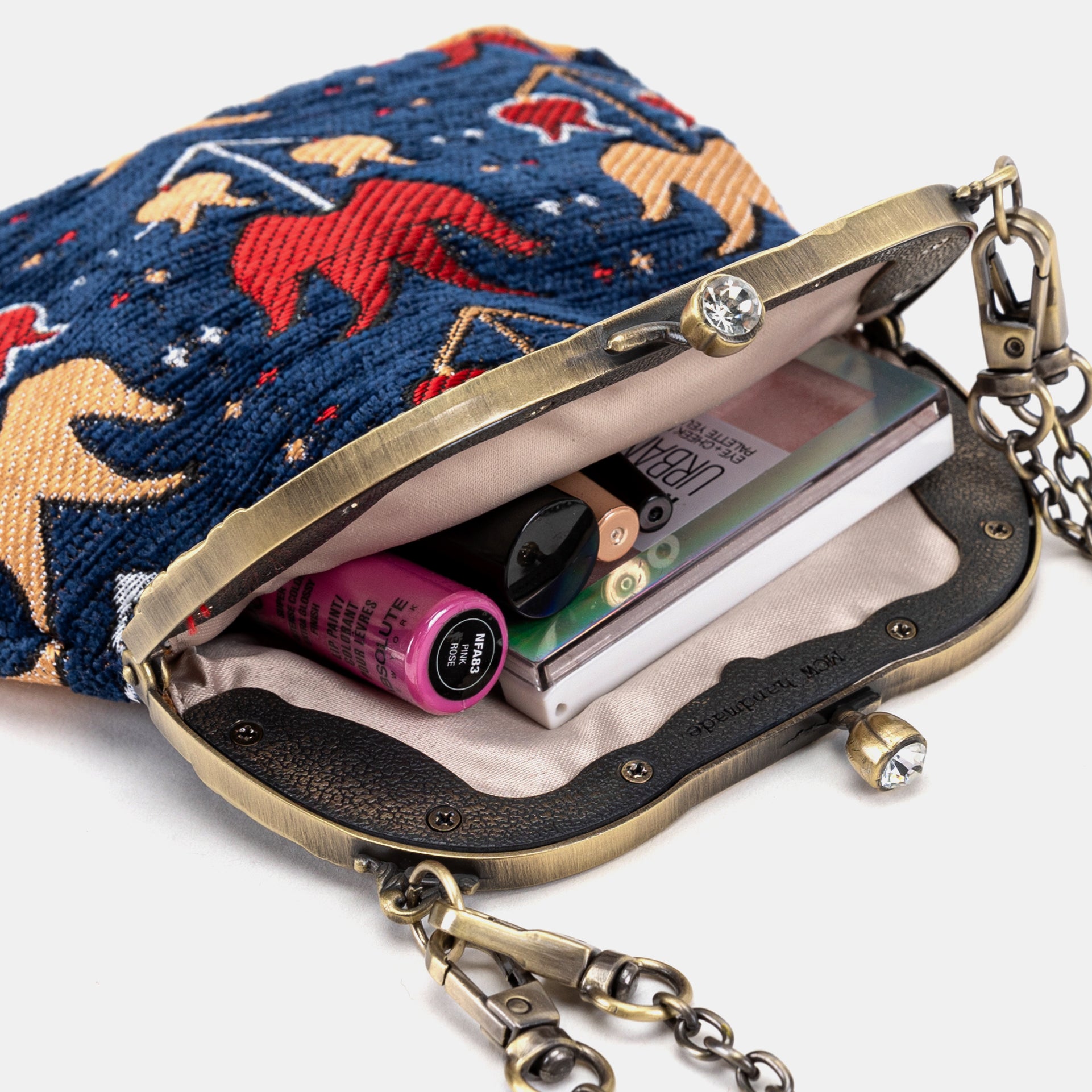 Poppy Bloom Chatelaine Purse Medium carpet bag MCW Handmade-3