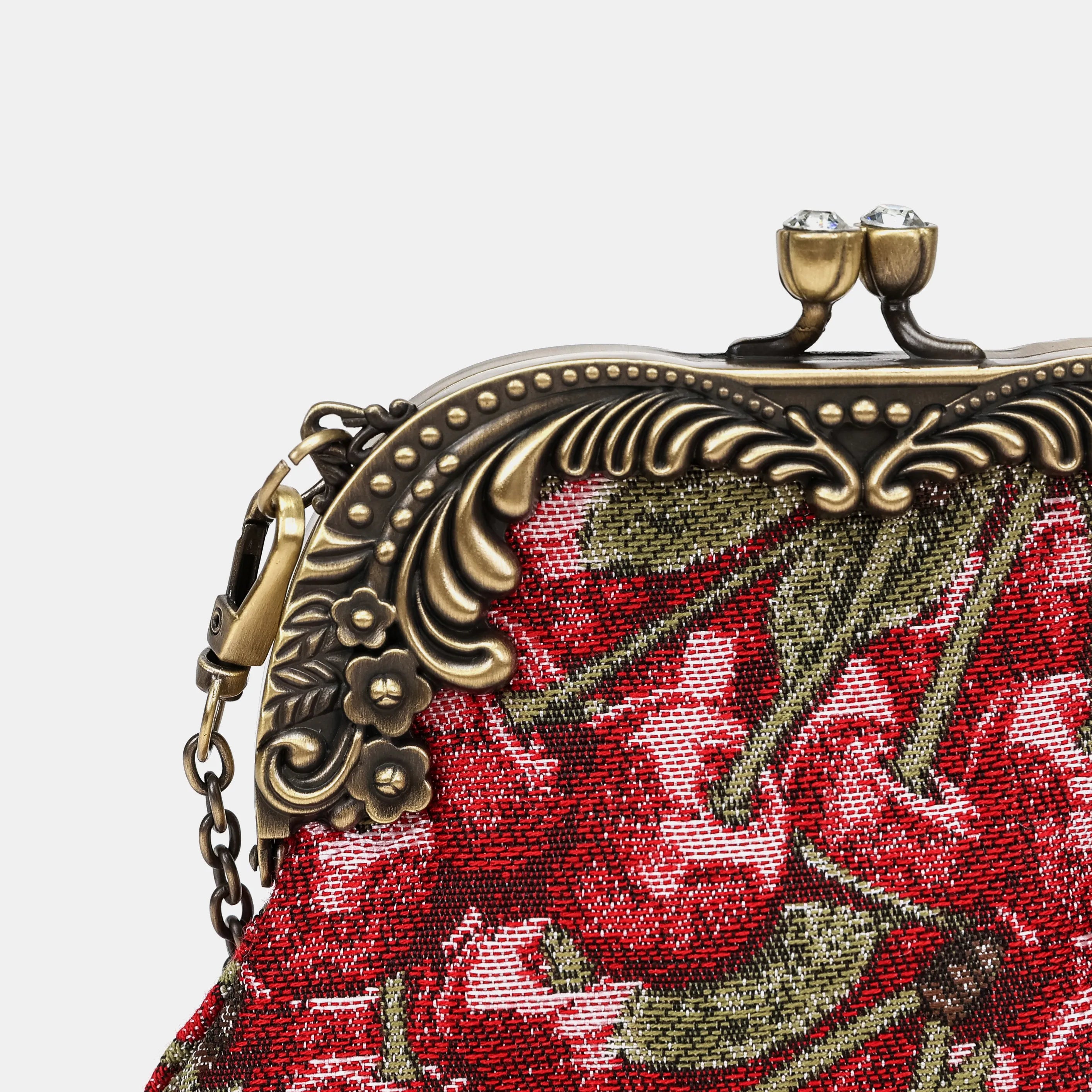 Cherry Cascade Chatelaine Purse Medium Carpetbag of America details