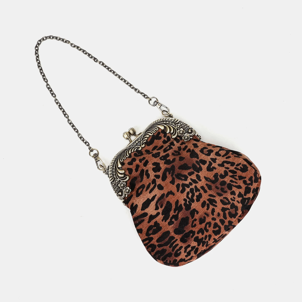 Leopard Classic Chatelaine Purse Medium Carpetbag of America short chain