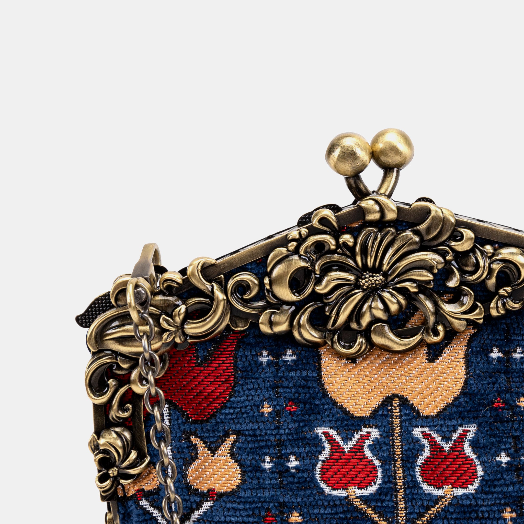 Poppy Bloom Chatelaine Purse Large carpet bag MCW Handmade-5