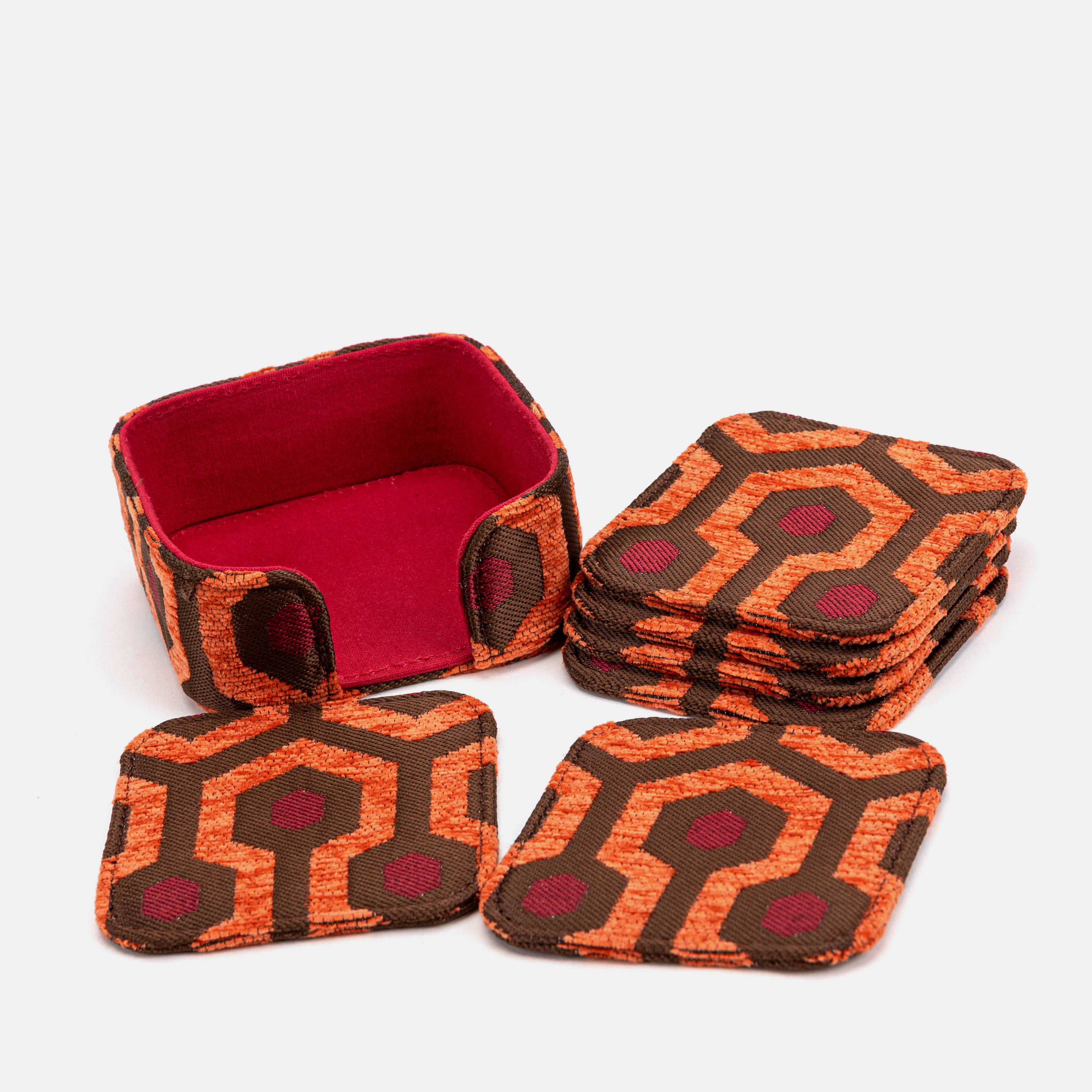 "The Shining" Overlook Hotel Square Coaster Set with holder of America set details