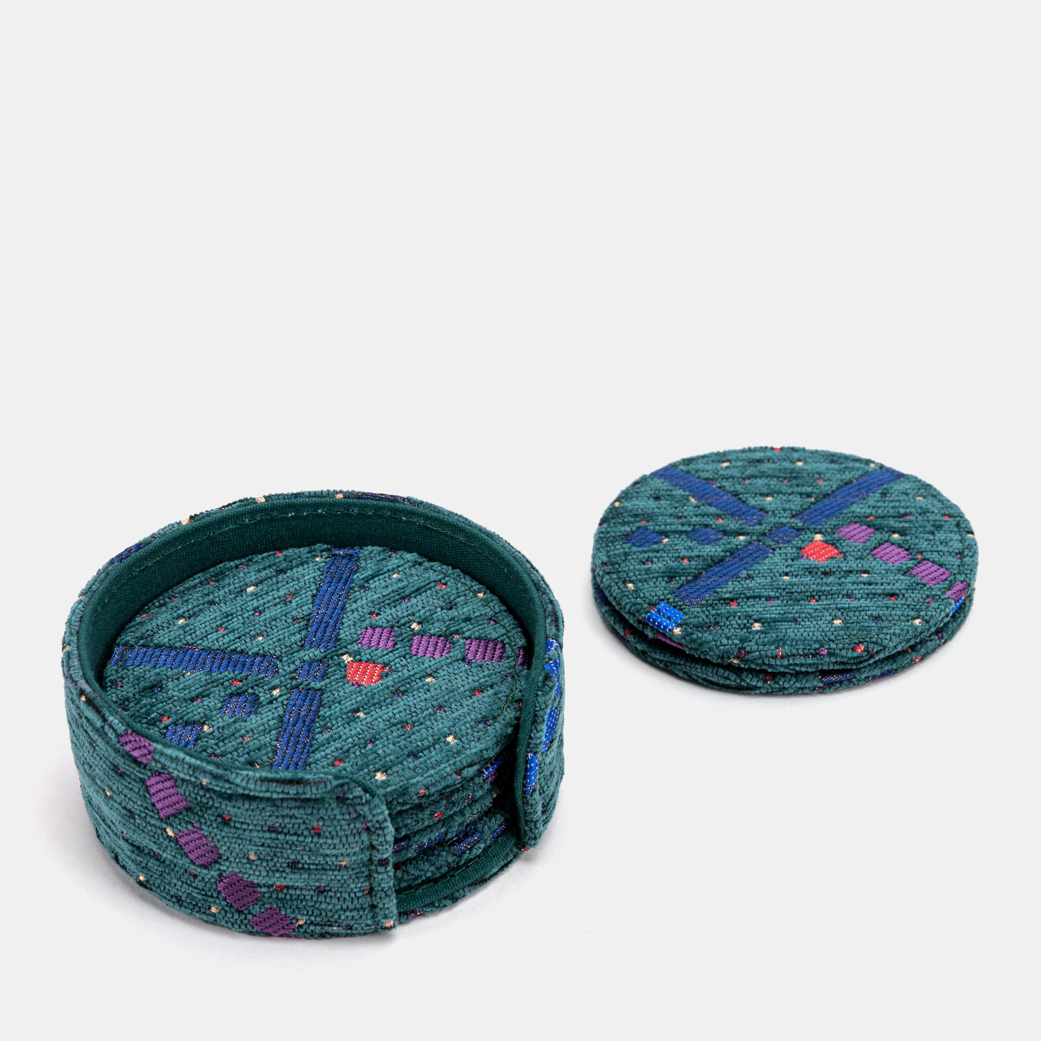 PDX Portland Airport Round Coaster Set with holder of America details