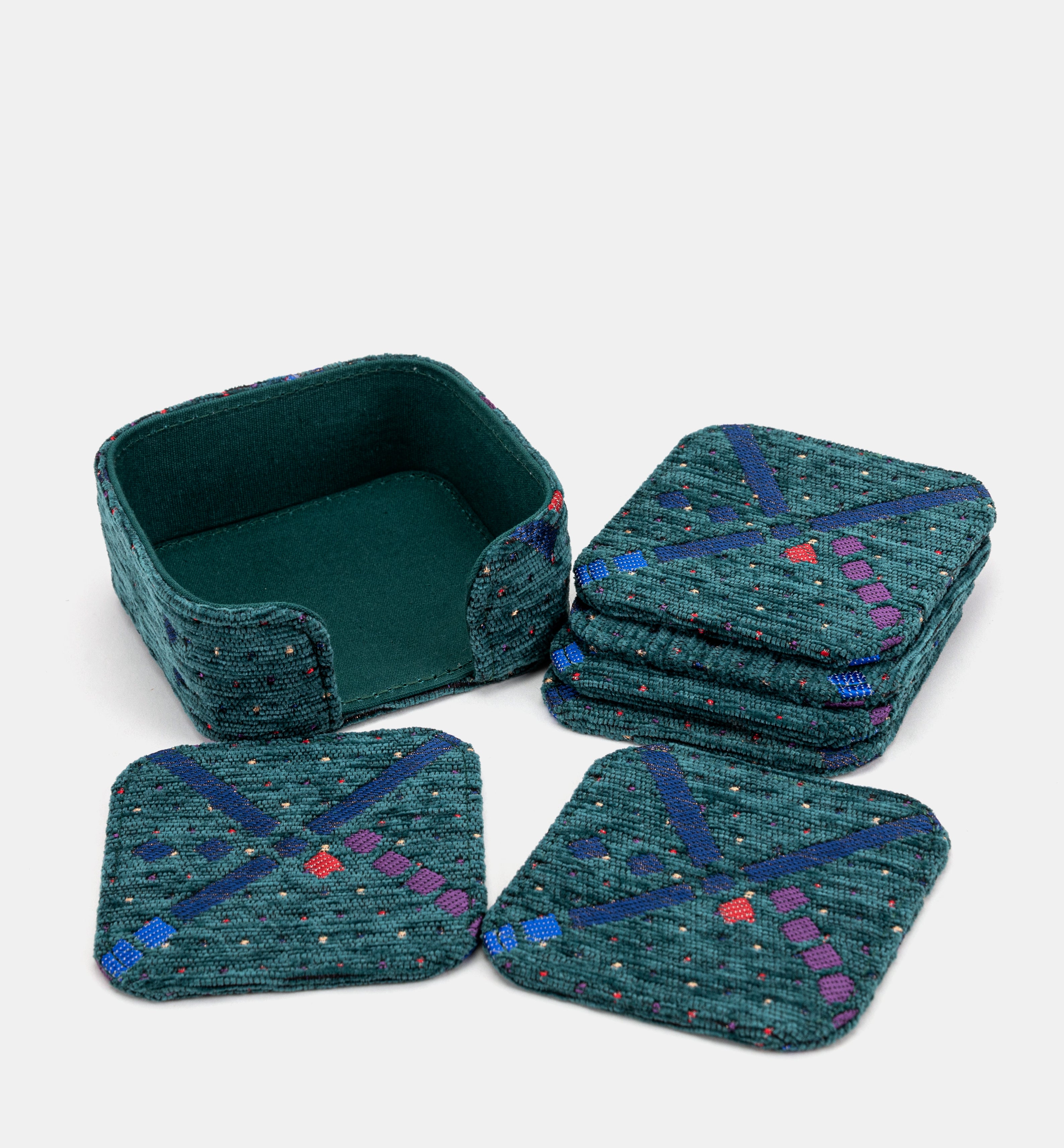 PDX Portland Airport Square Coaster Set with holder of America set details