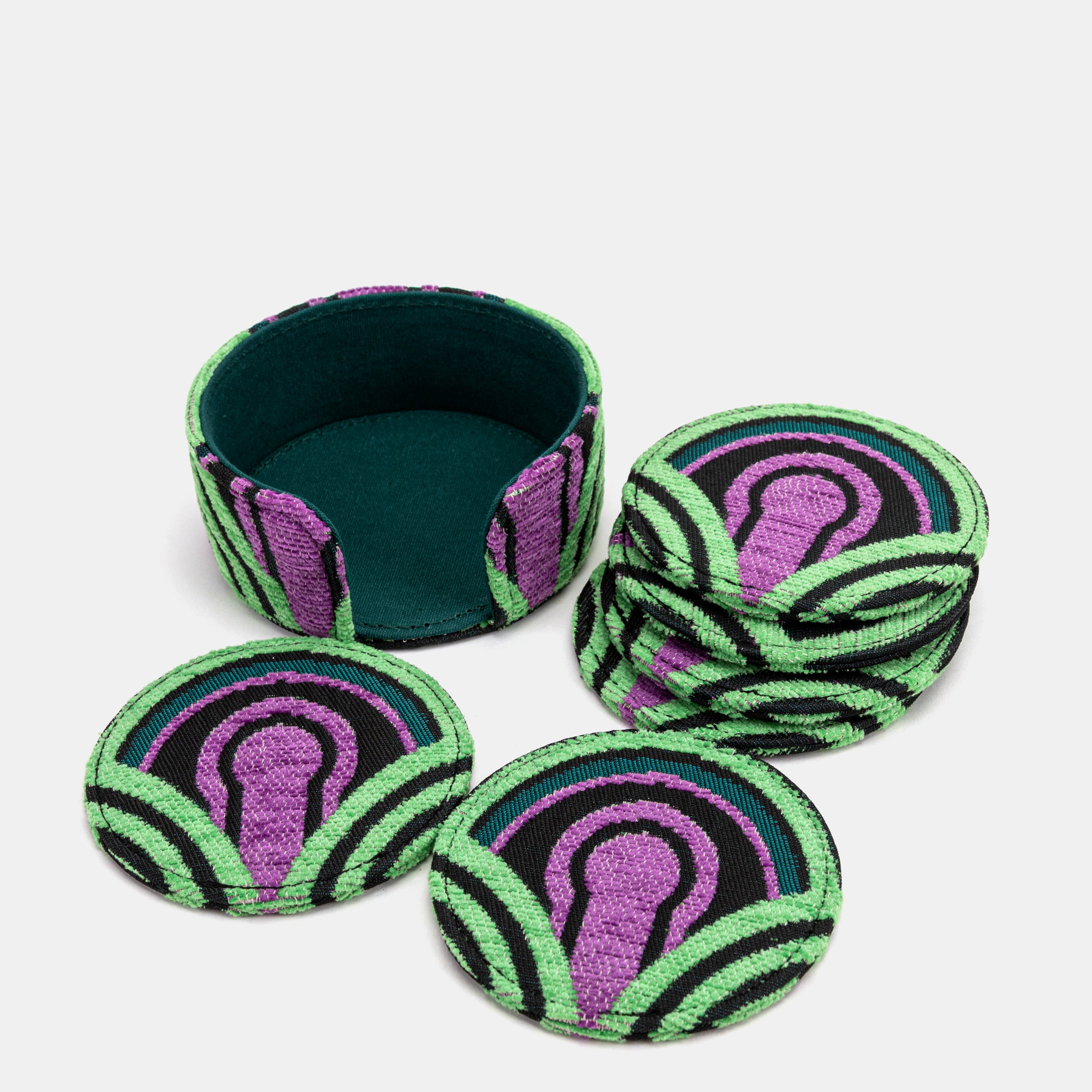 The Shining Room 237 Round Coaster Set with holder of America set detail