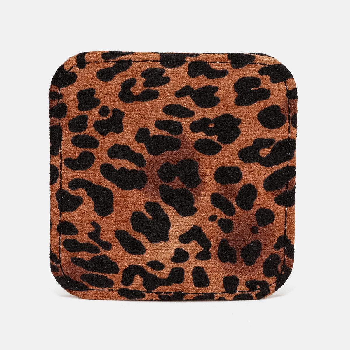 Leopard Classic Square Coaster Set with Holder of America face
