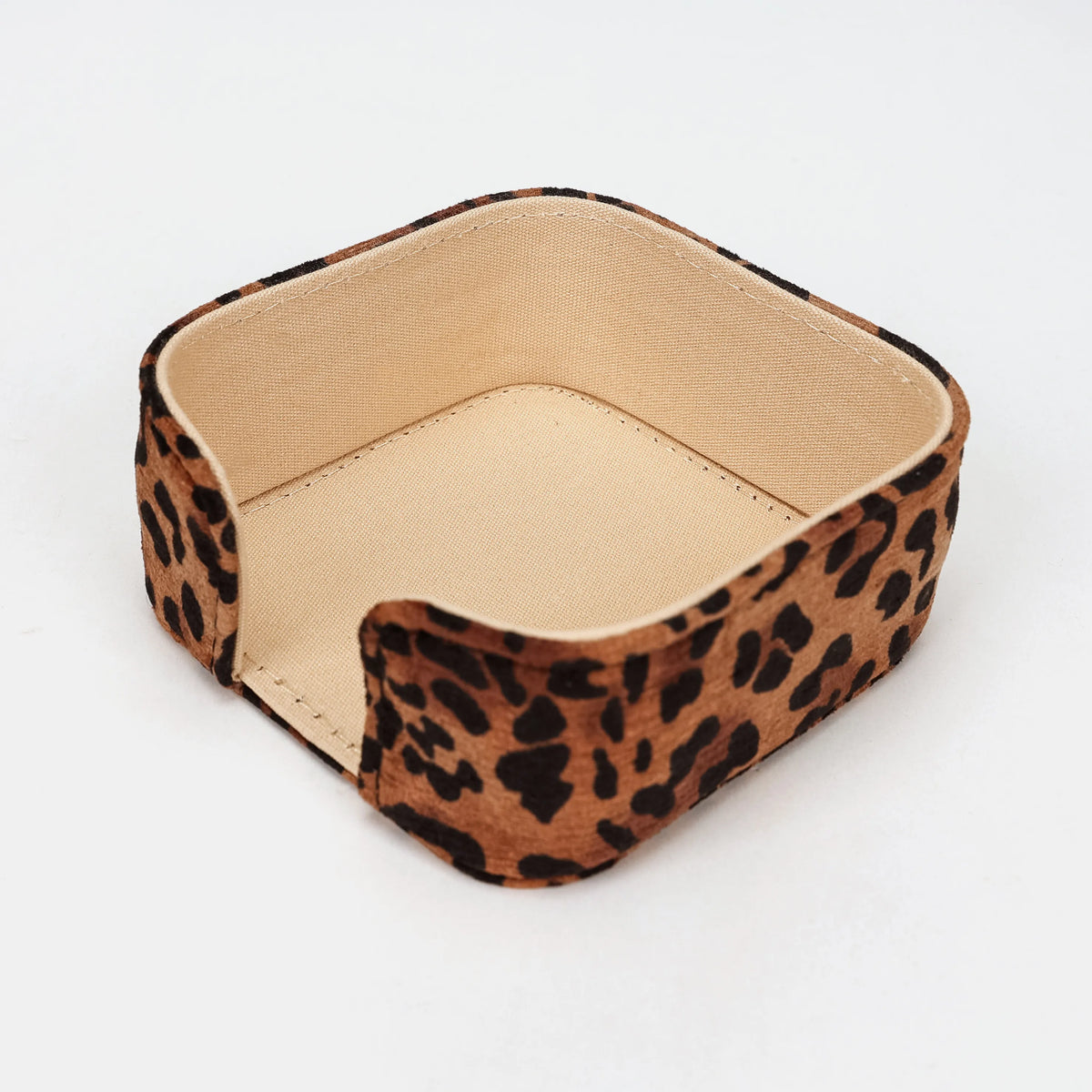 Leopard Classic Square Coaster Set with Holder of America holder
