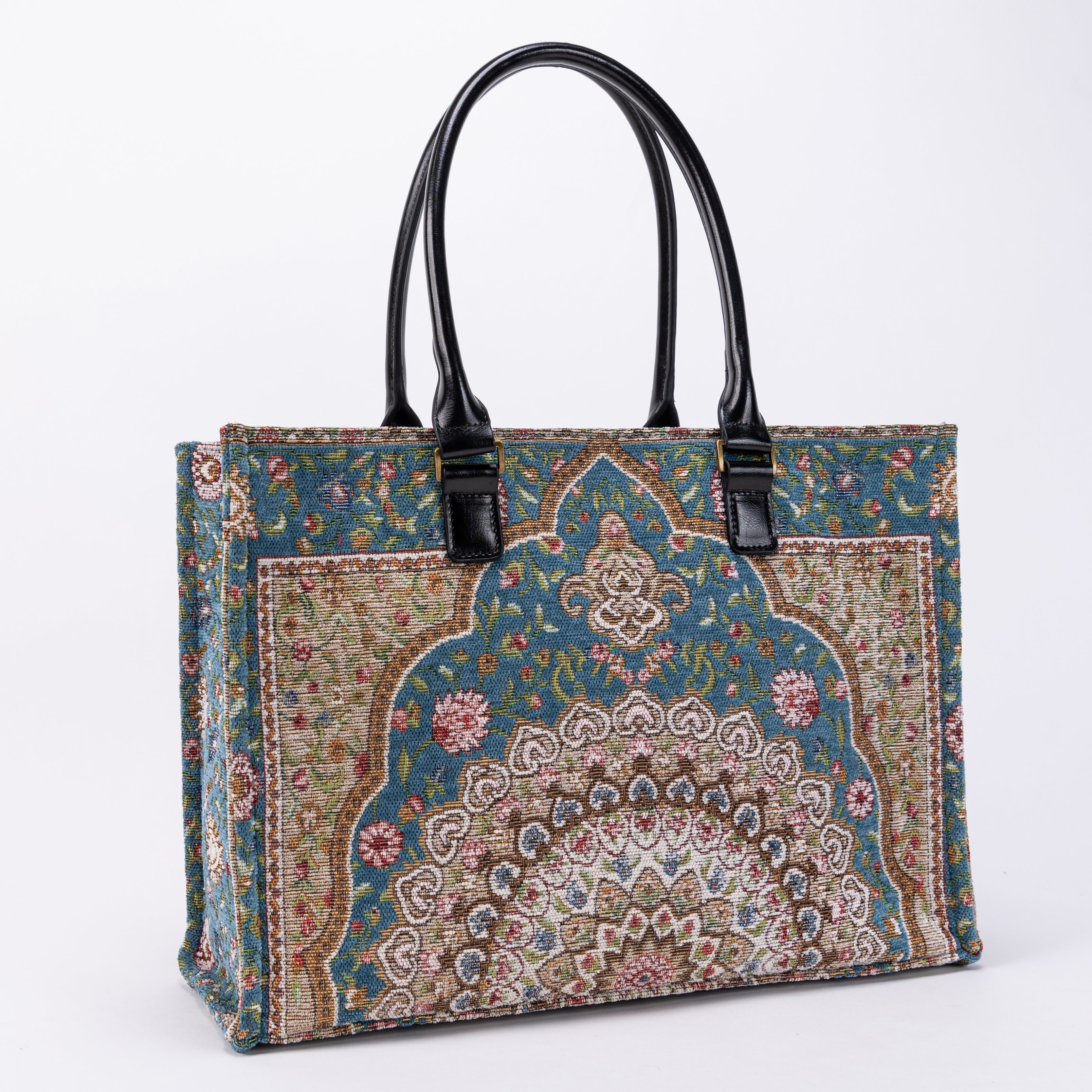 Oriental Blue Laptop Work Tote FRONT