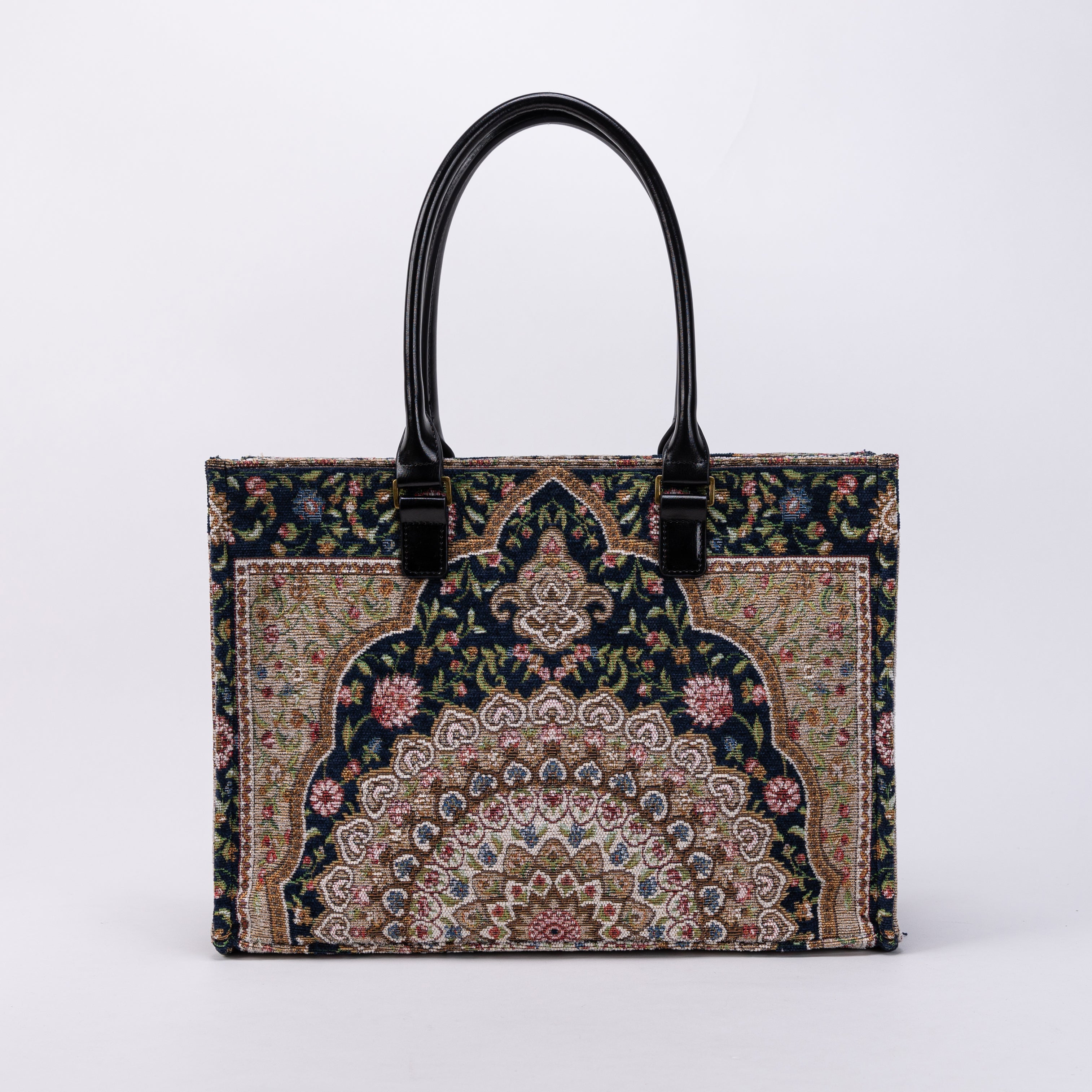 Oriental Navy Laptop Work Tote front