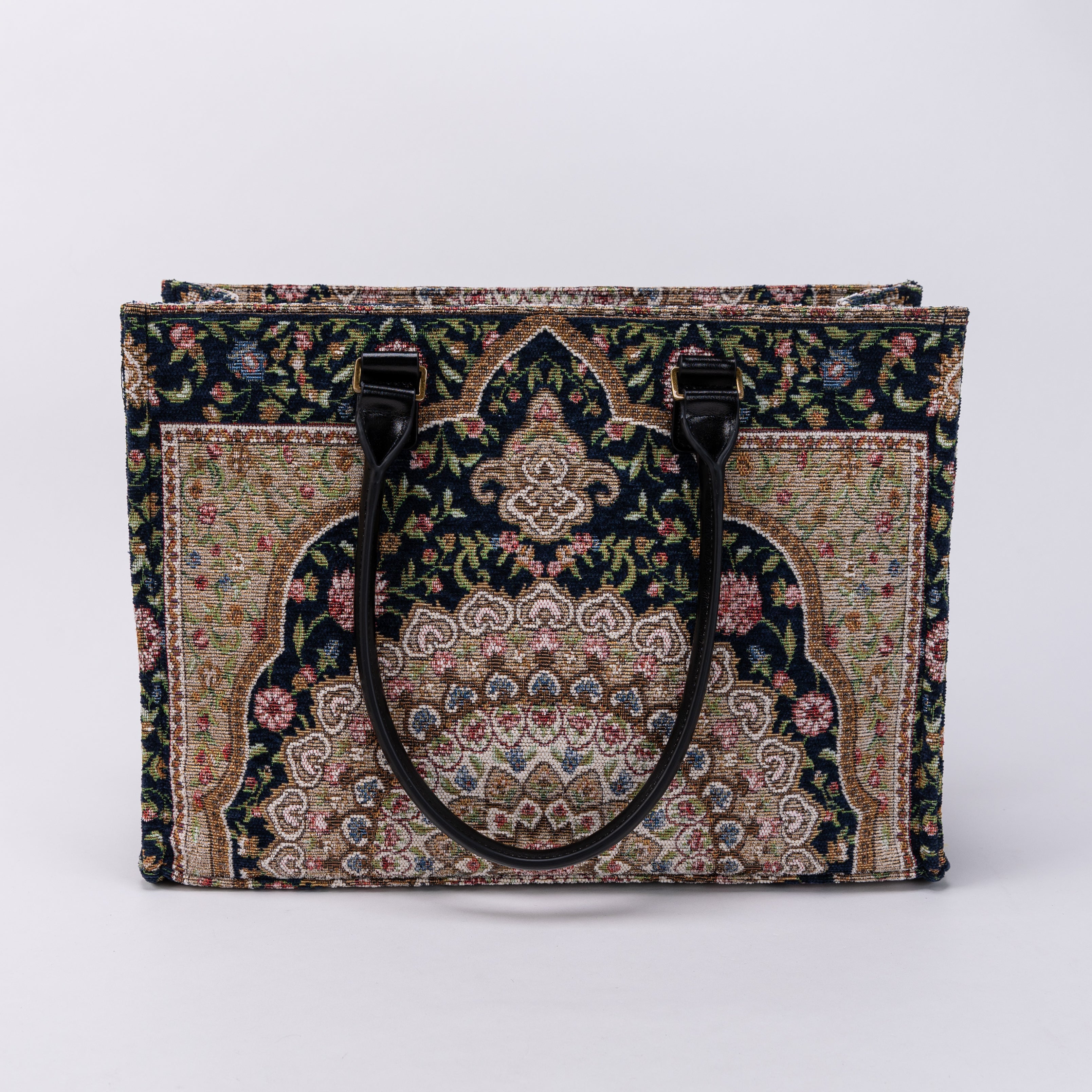 Oriental Navy Laptop Work Tote front