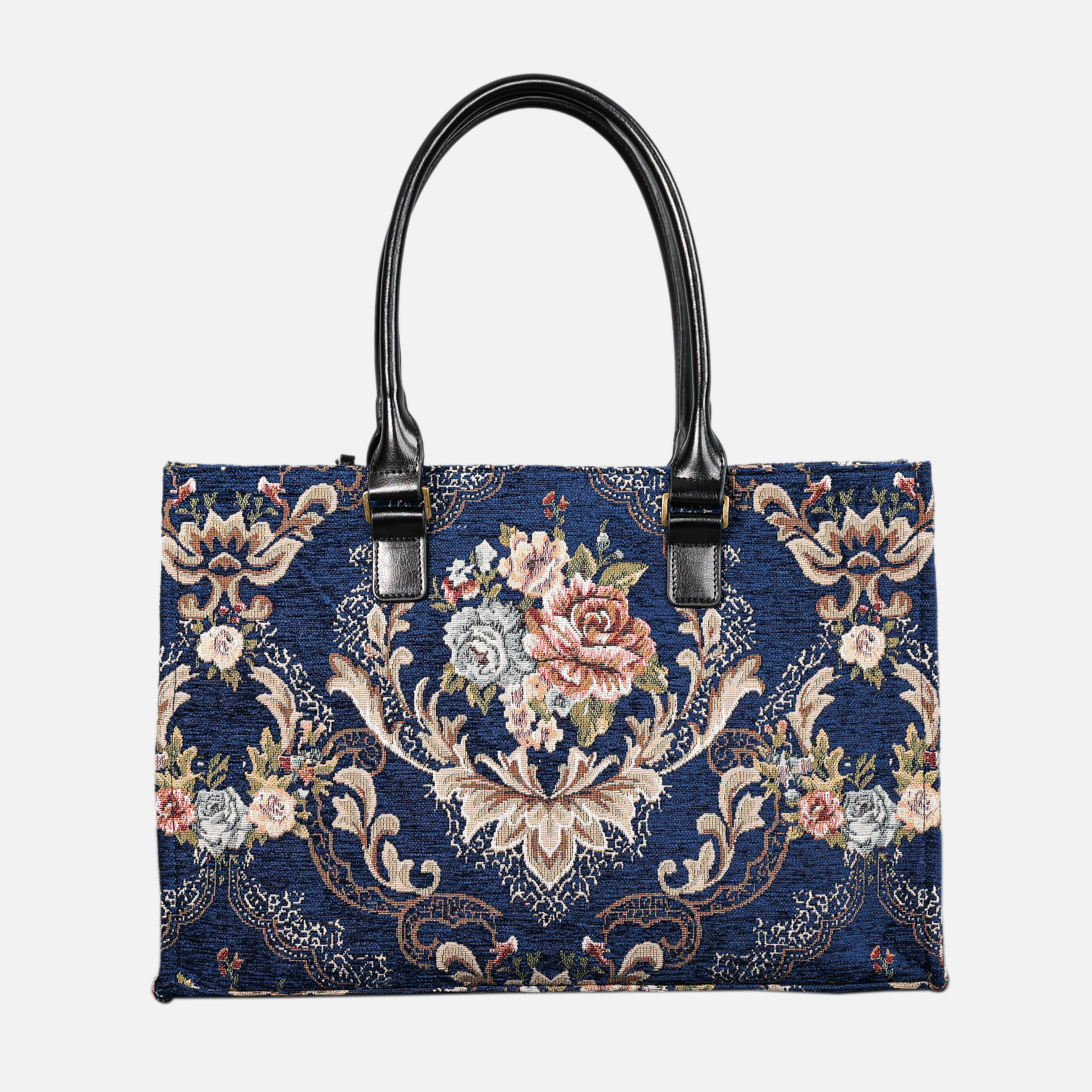 Floral Blue Laptop Work Tote  MCW Handmade