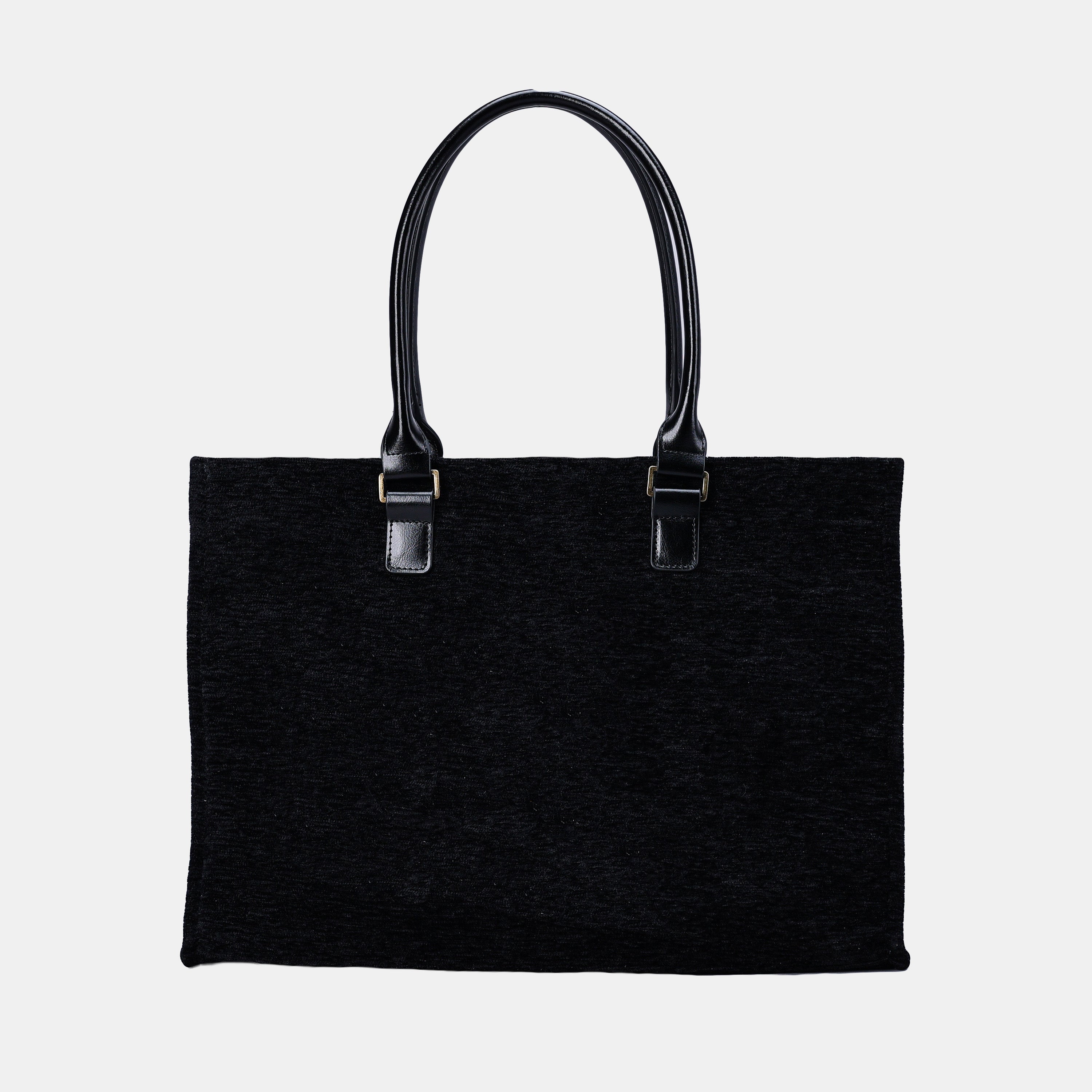 Solid Black Laptop Work Tote