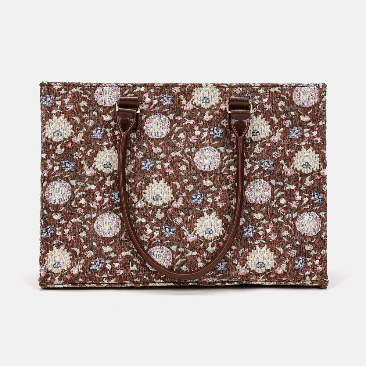 Bouquet Rose Coffee Laptop Work Tote Carpetbag of America handle down