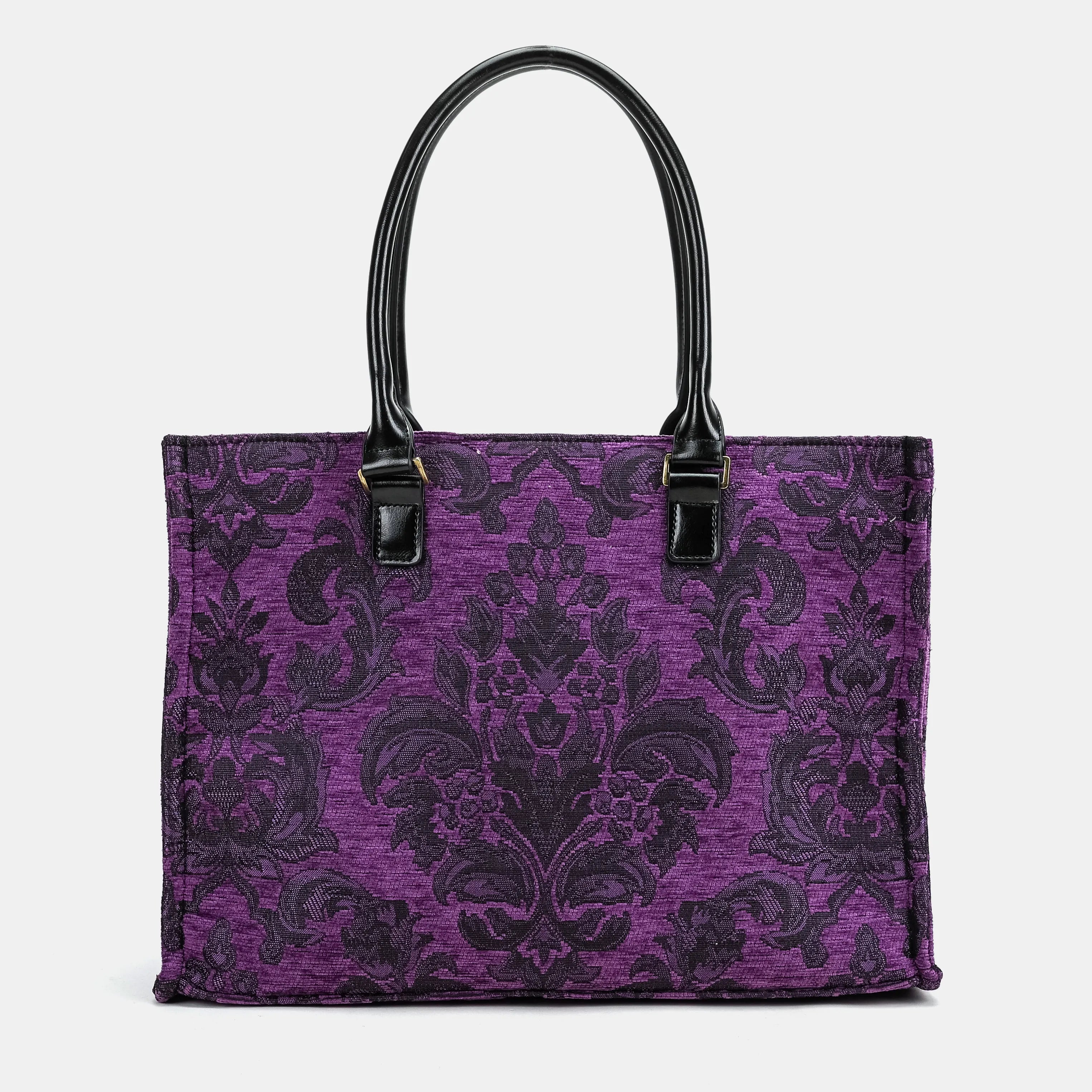 Victorian Blossom Purple Laptop Work Tote Carpetbag of America main