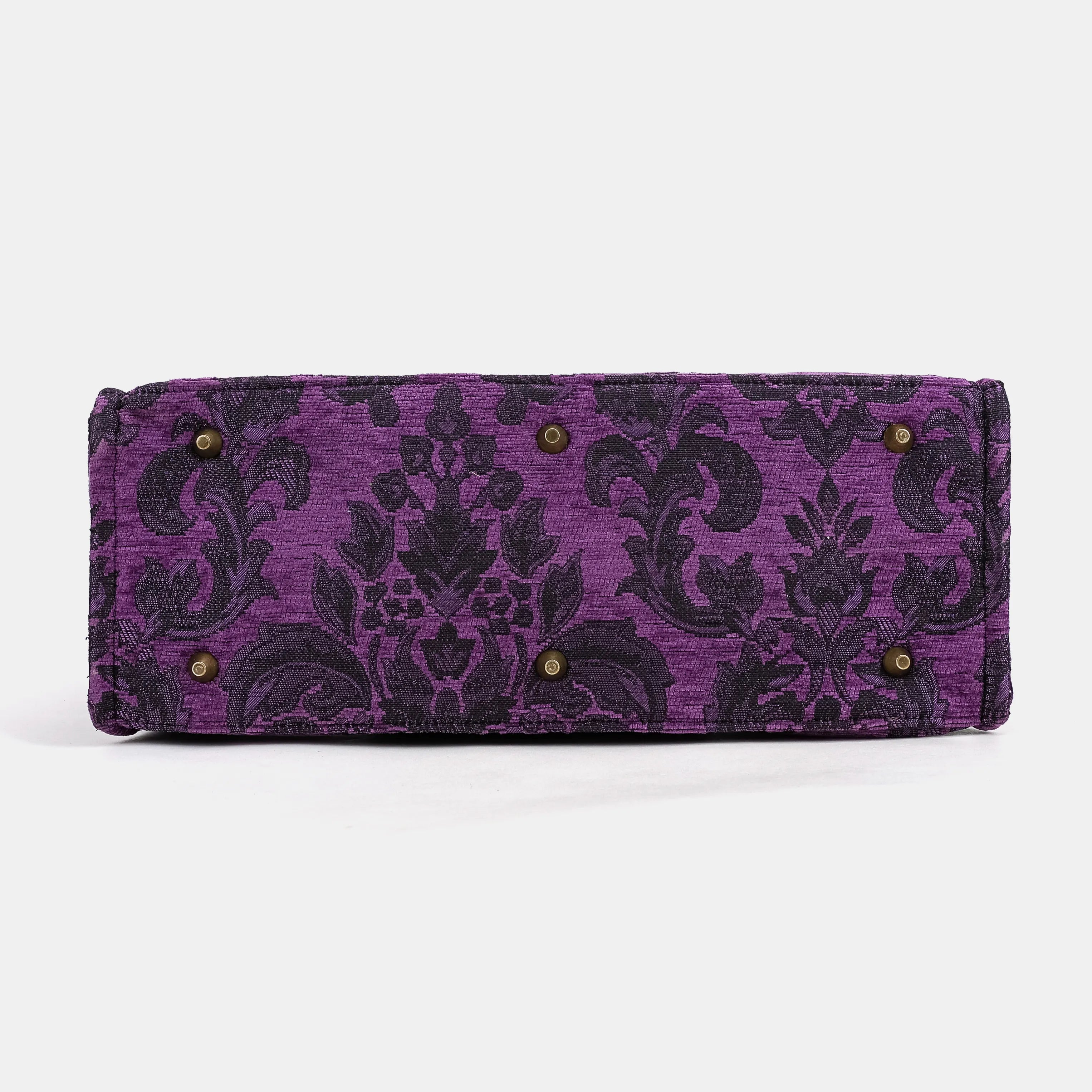Victorian Blossom Purple Laptop Work Tote Carpetbag of America bottom