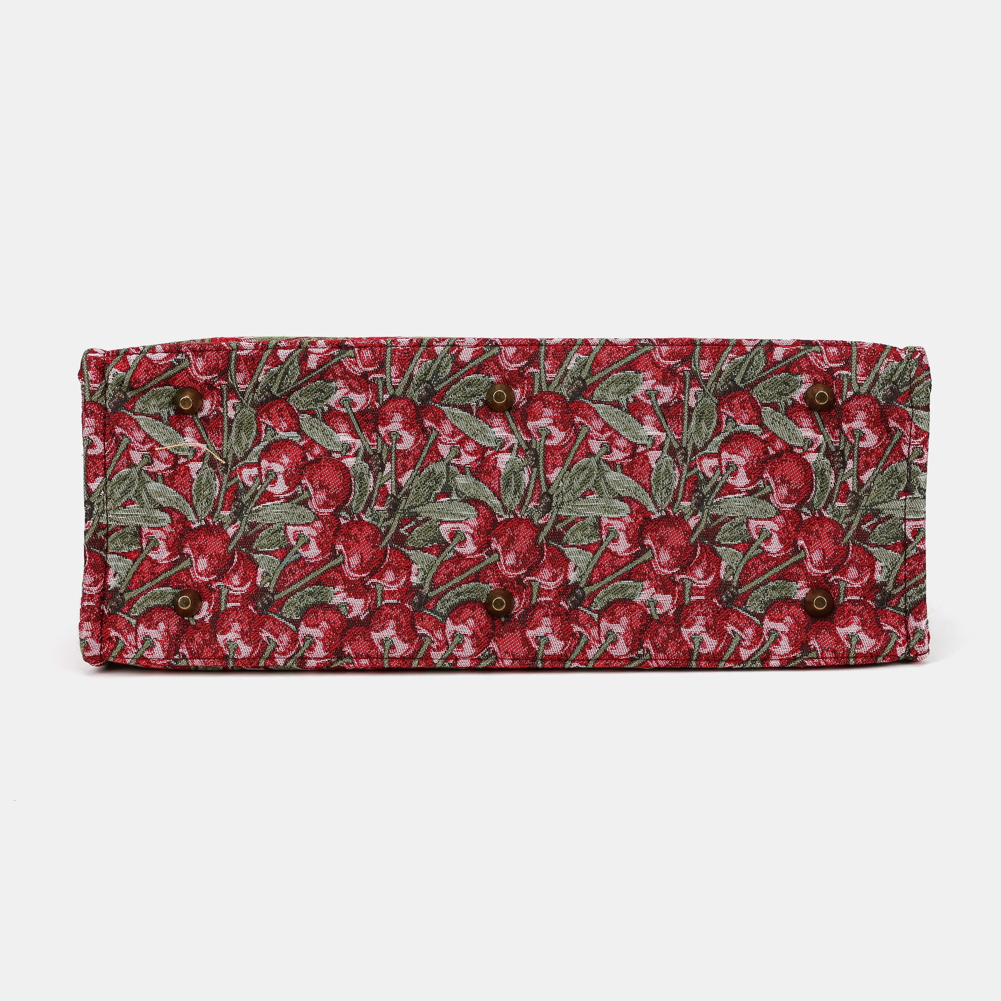 Cherry Cascade Laptop Work Tote Carpetbag of America bottom