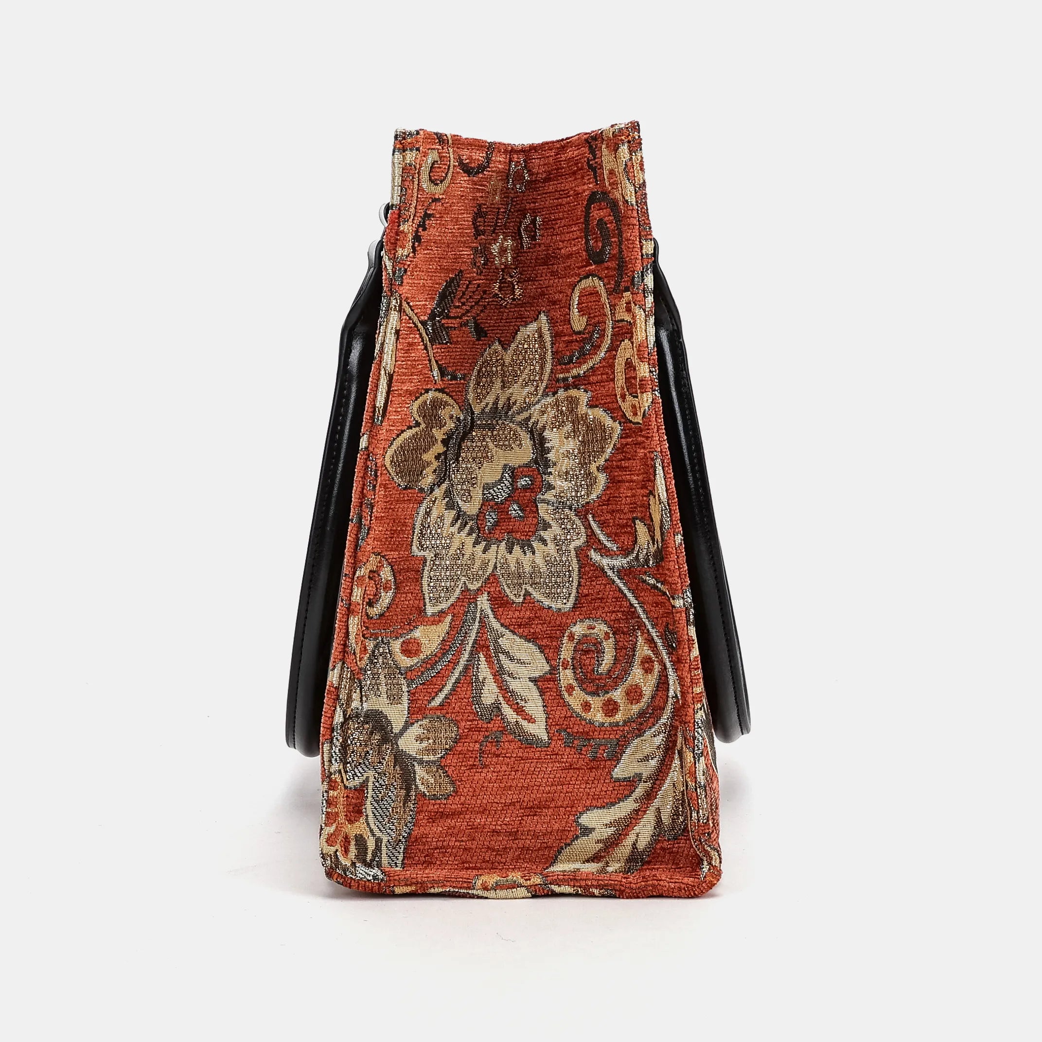 Floral Paisley Orange Laptop Work Tote of America side