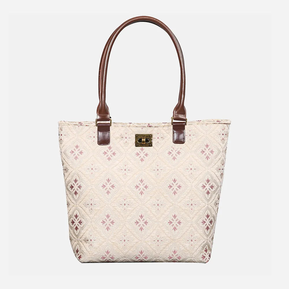 Ethnic Cream Carpet Tote Shopper