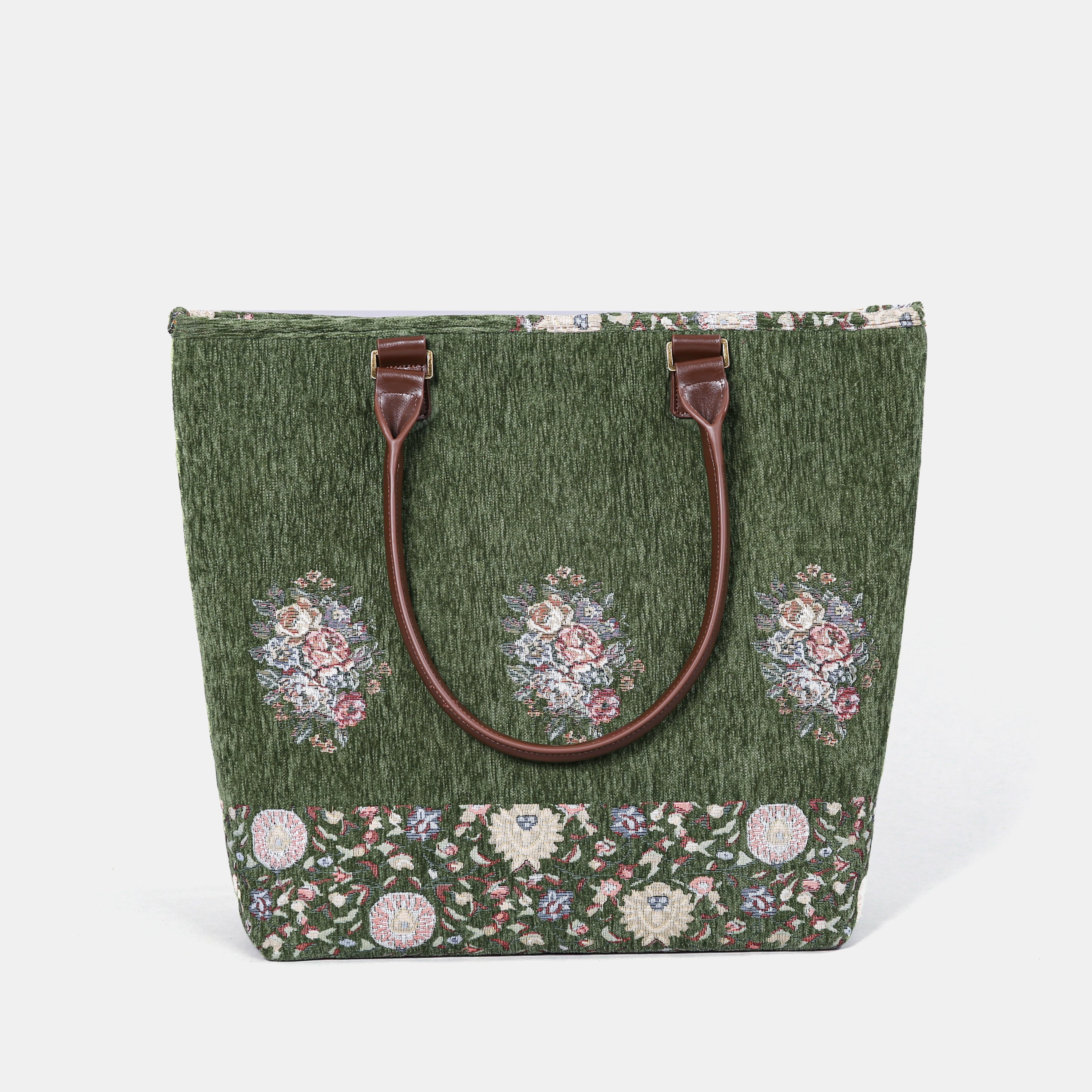 Oriental Arugula Green Carpet Tote Shopper carpet bag MCW Handmade-3