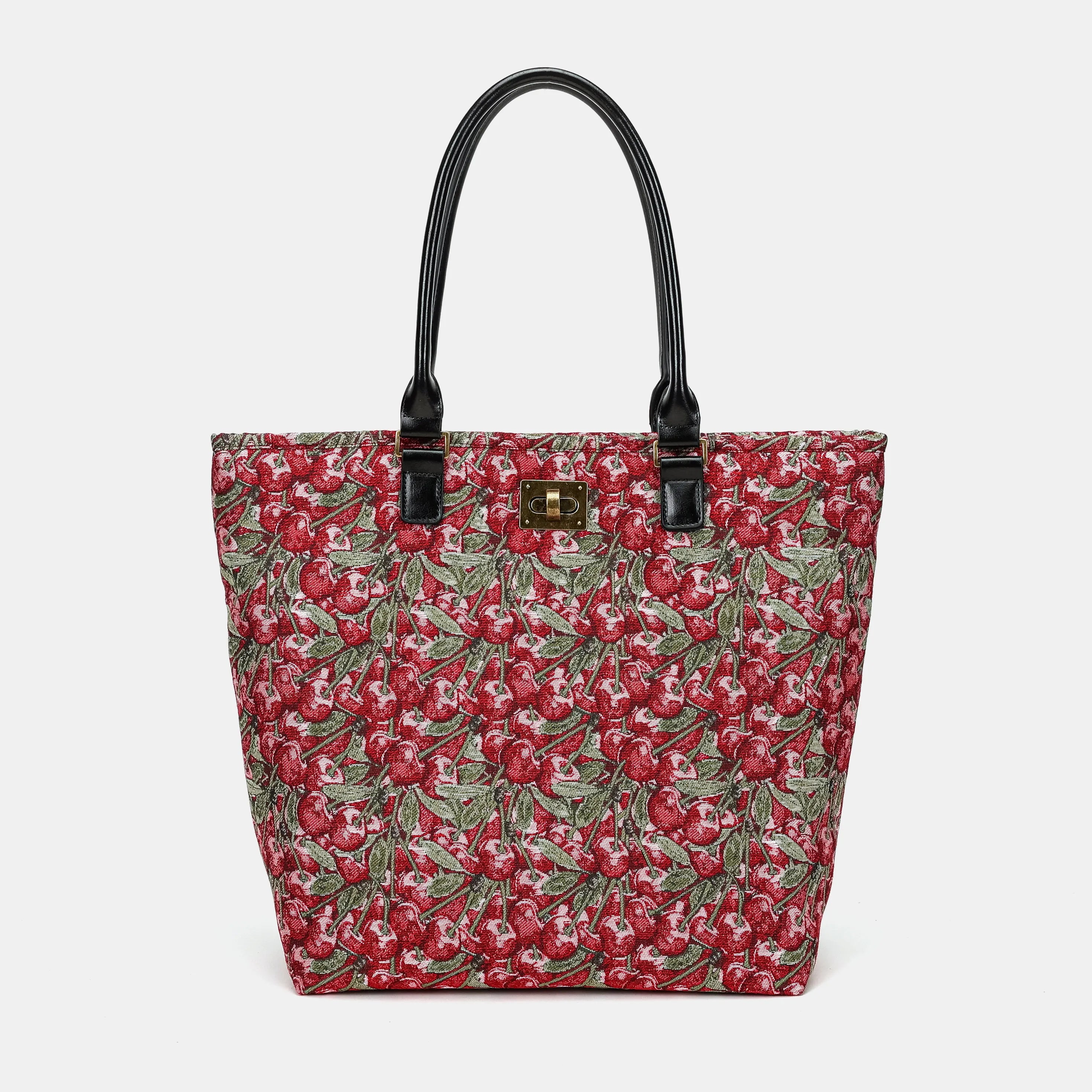 Cherry Cascade Carpet Tote Shopper Carpetbag of America main