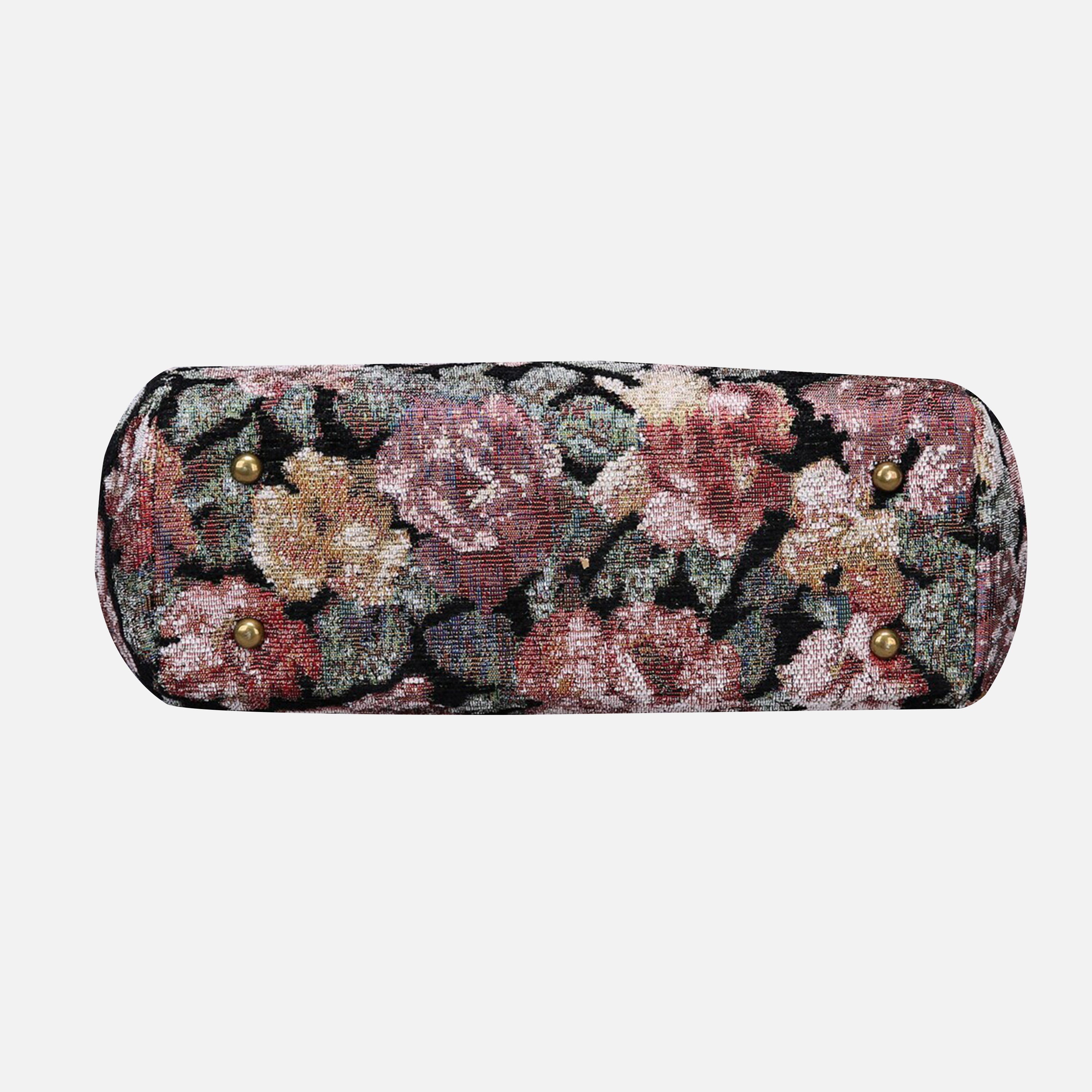 Floral Rose Top Handle Purse carpet bag MCW Handmade-3