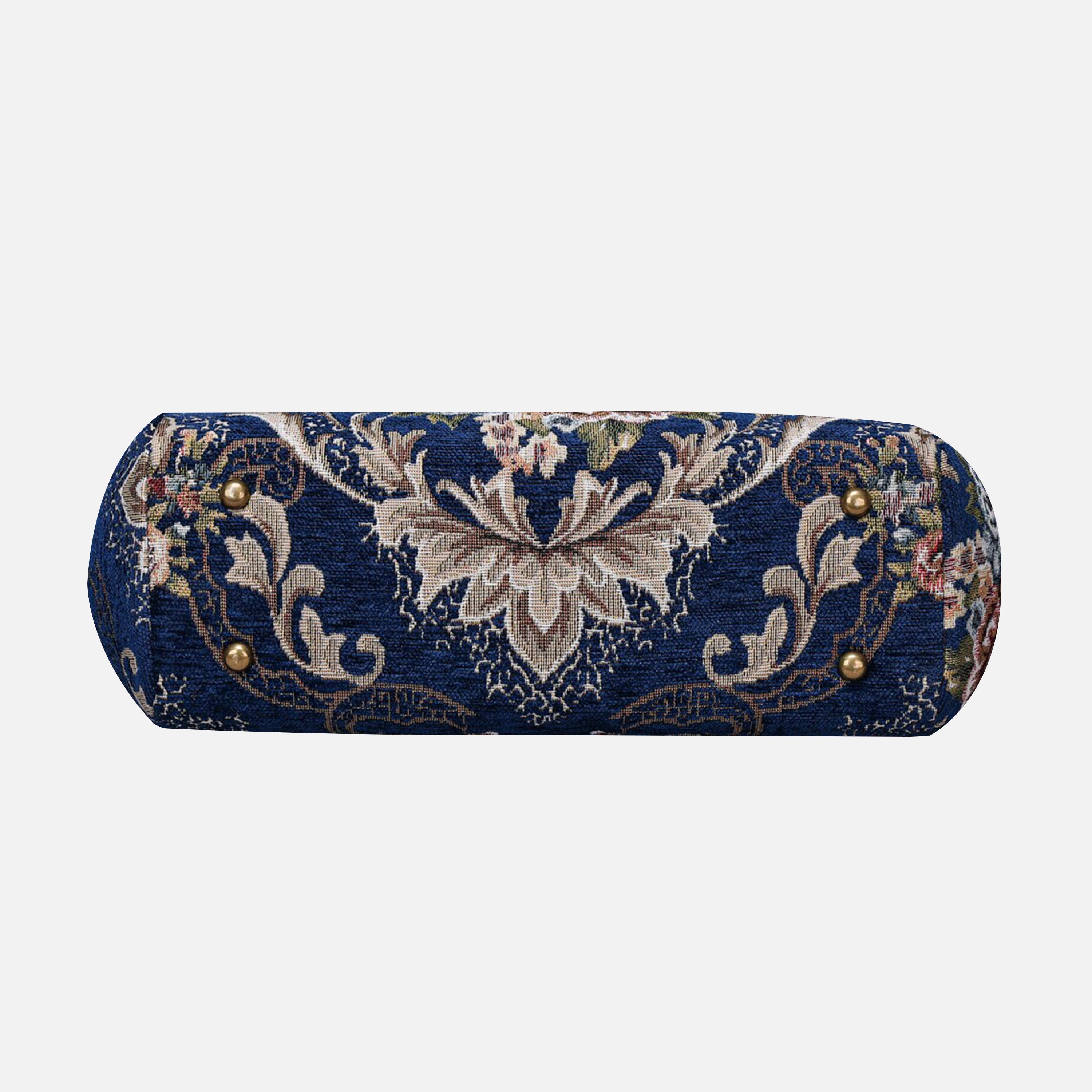 Floral Blue Top Handle Purse carpet bag MCW Handmade-3
