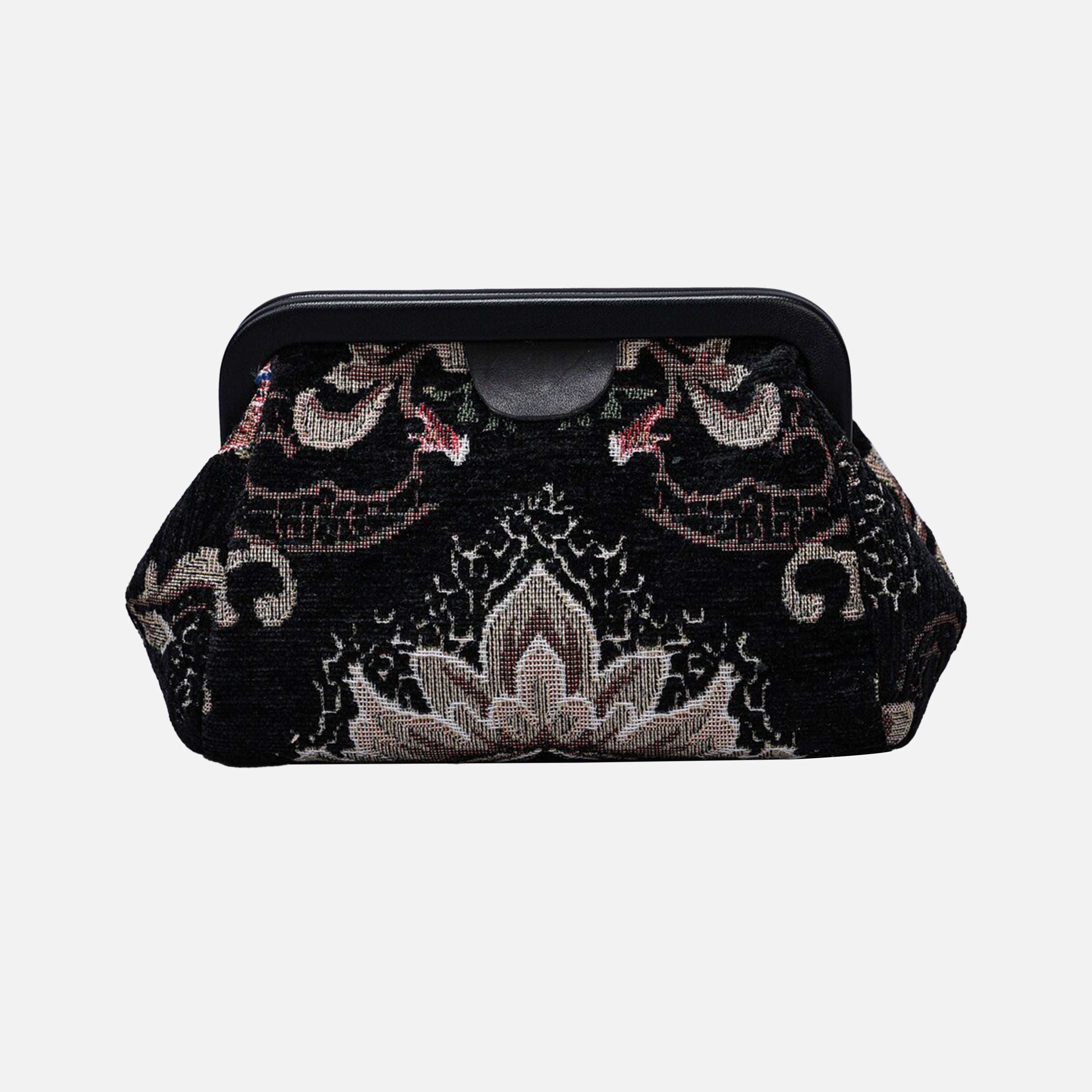 Floral Black Evening Bag Clutch carpet bag MCW Handmade-2