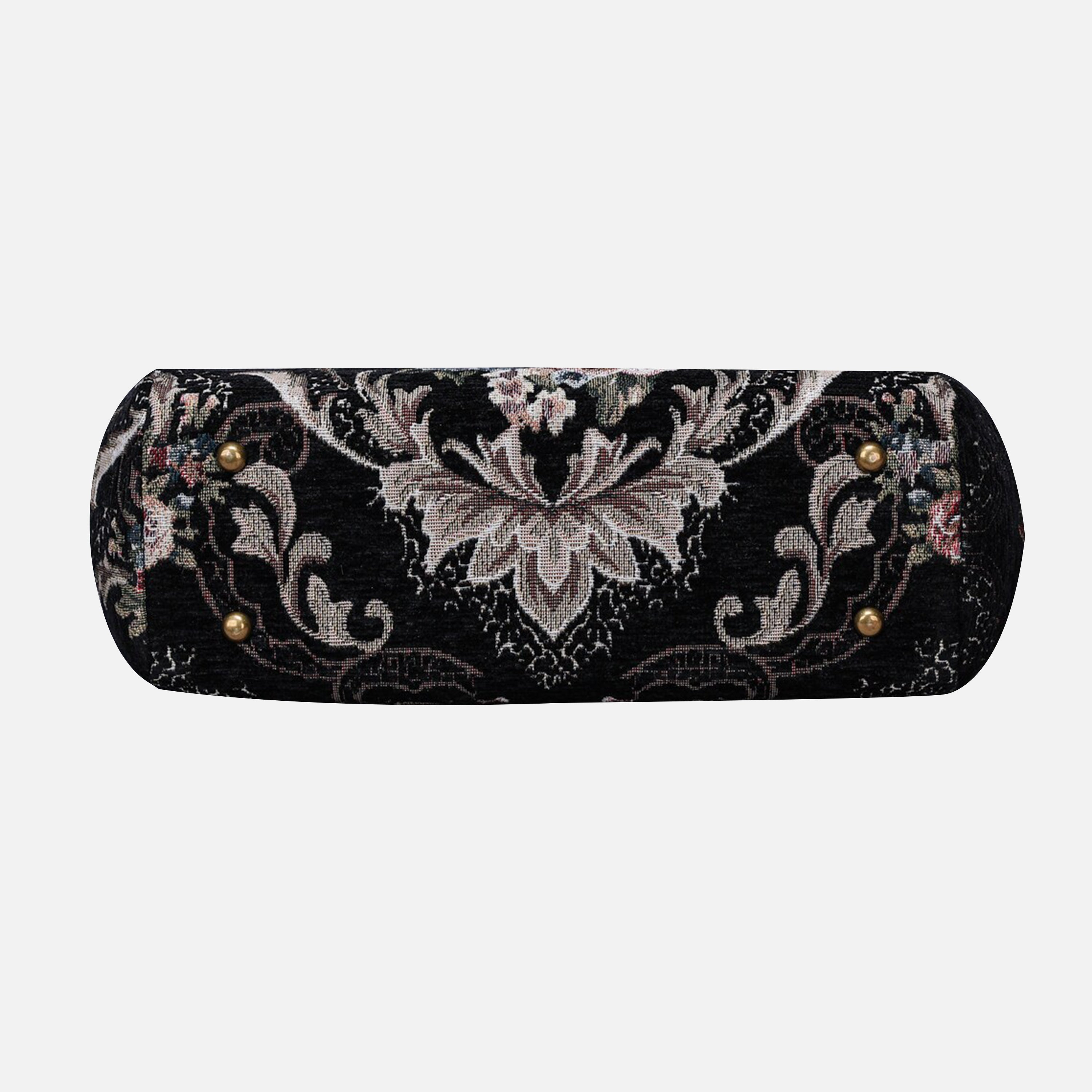 Floral Black Top Handle Purse carpet bag MCW Handmade-3