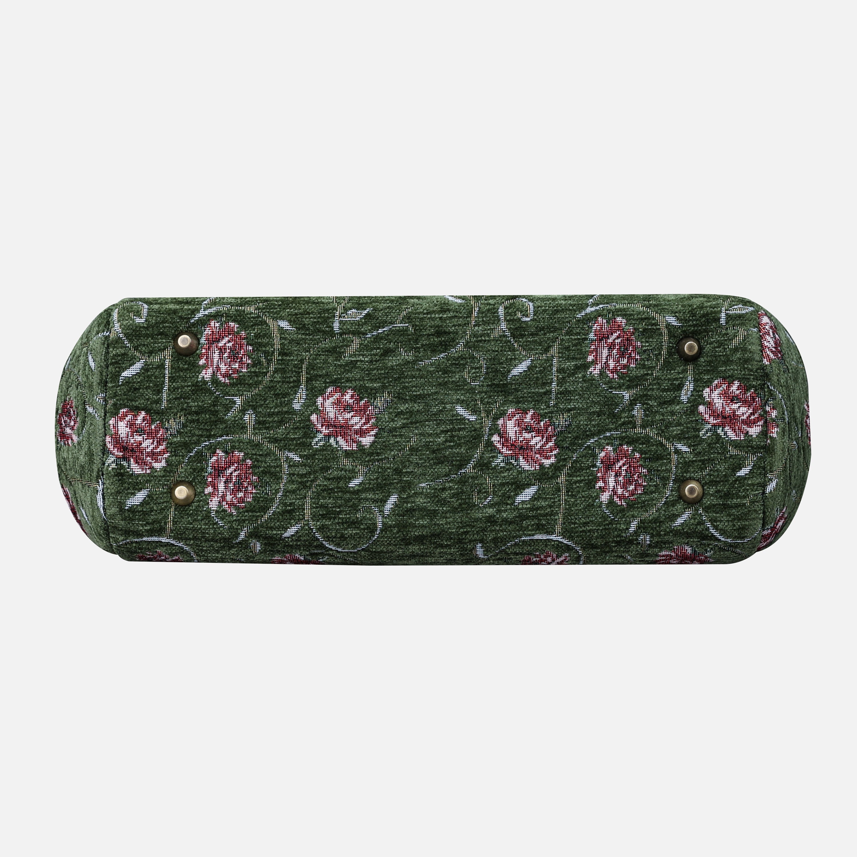 Climbing Rose Arugula Green Top Handle Purse carpet bag MCW Handmade-4