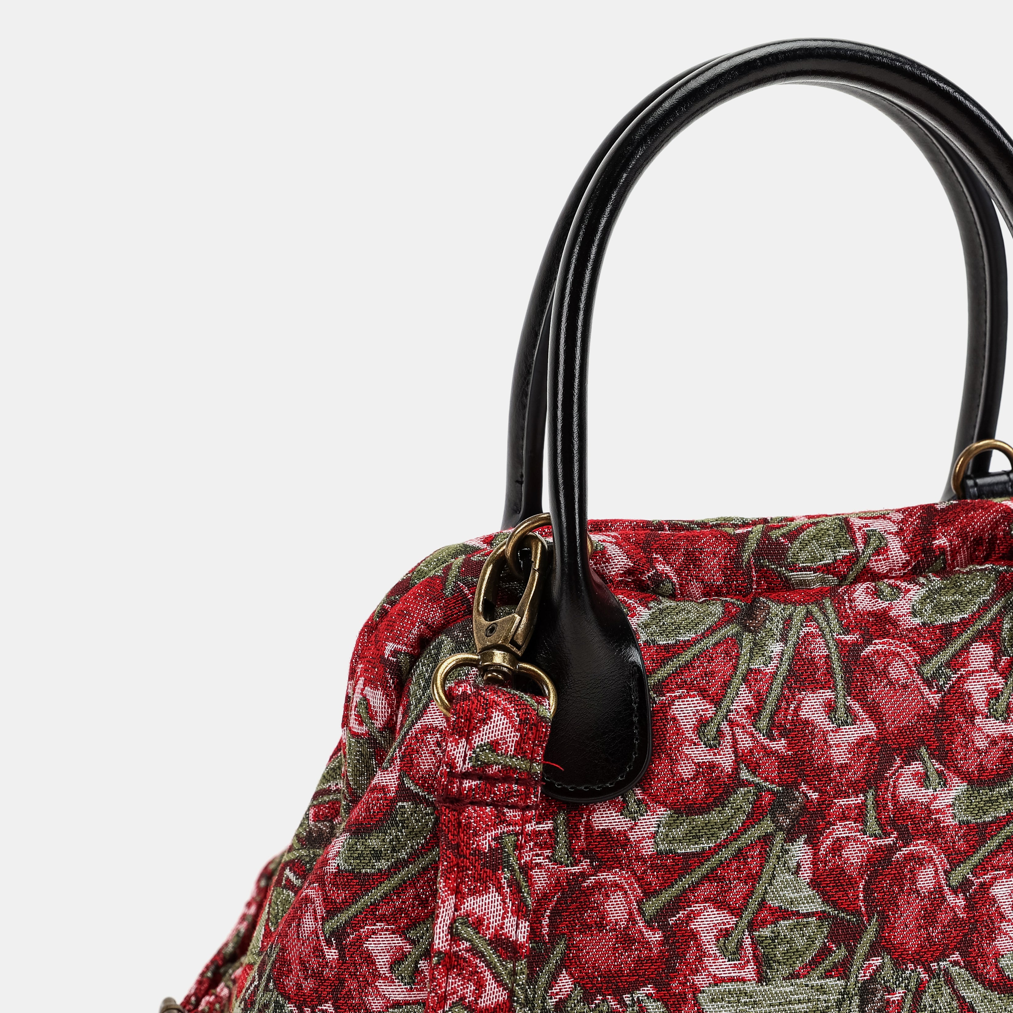 Cherry Cascade Carpet Satchel Carpetbag of America detail