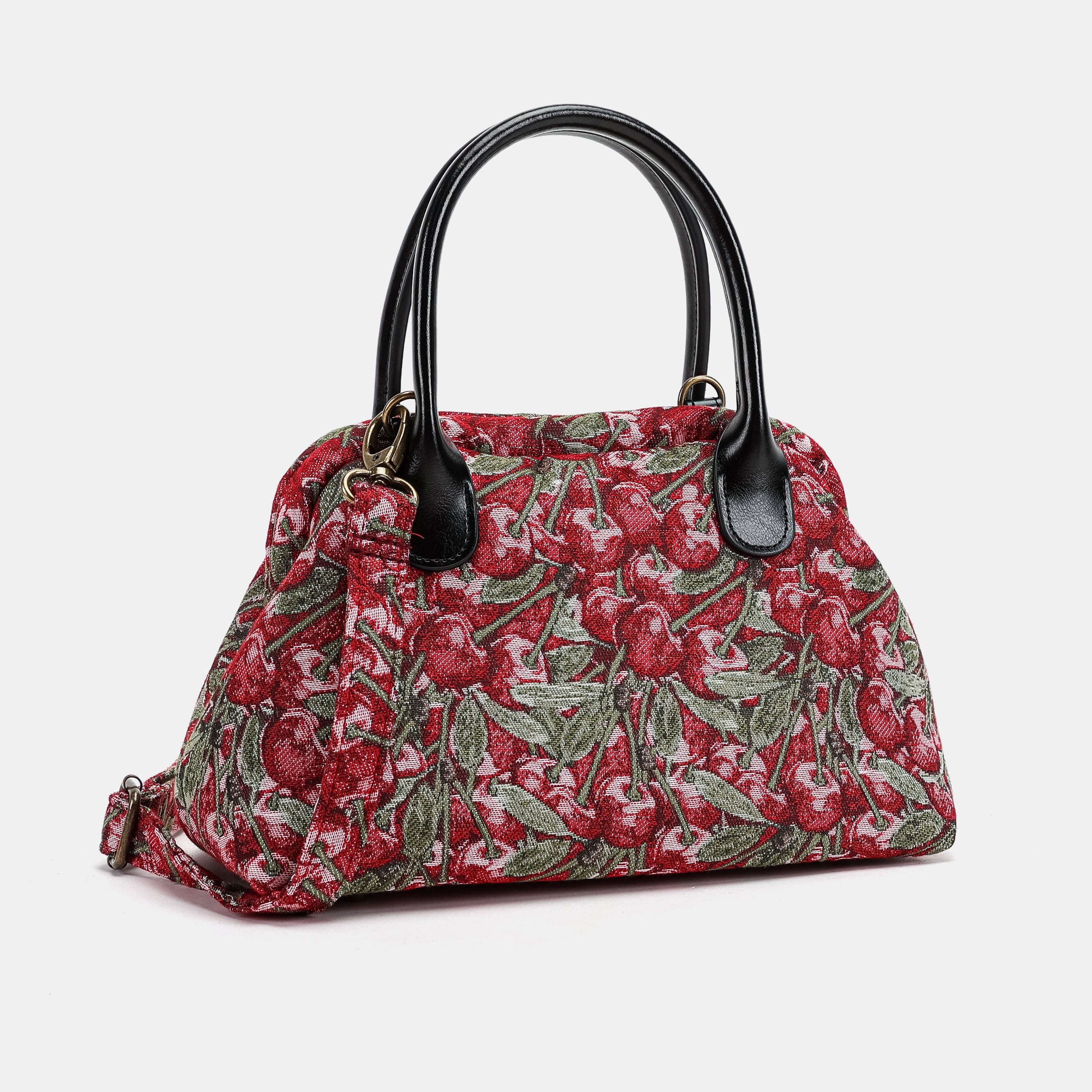 Cherry Cascade Carpet Satchel Carpetbag of America with shoulder strap 2