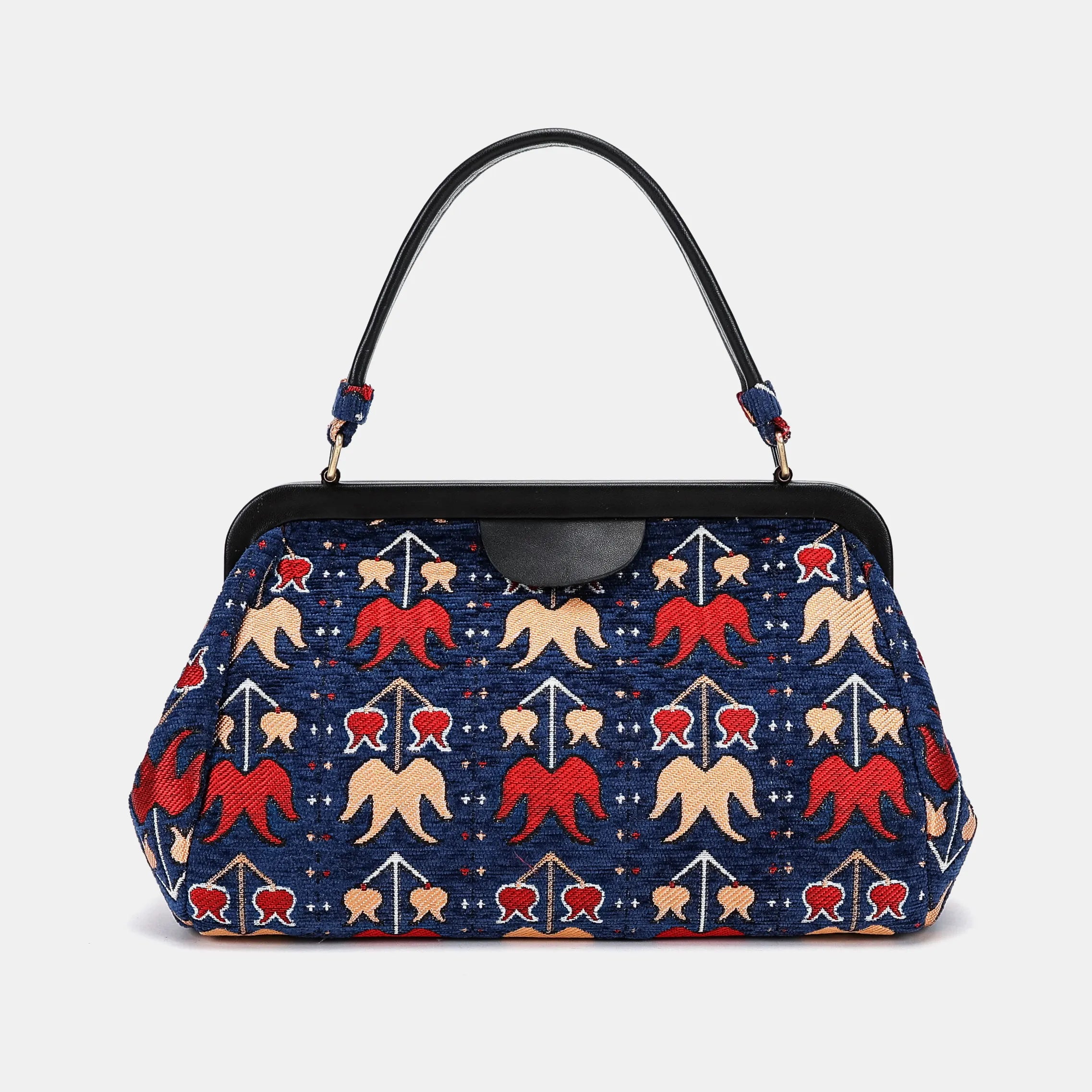 Poppy Bloom Top Handle Purse Carpetbag of America back