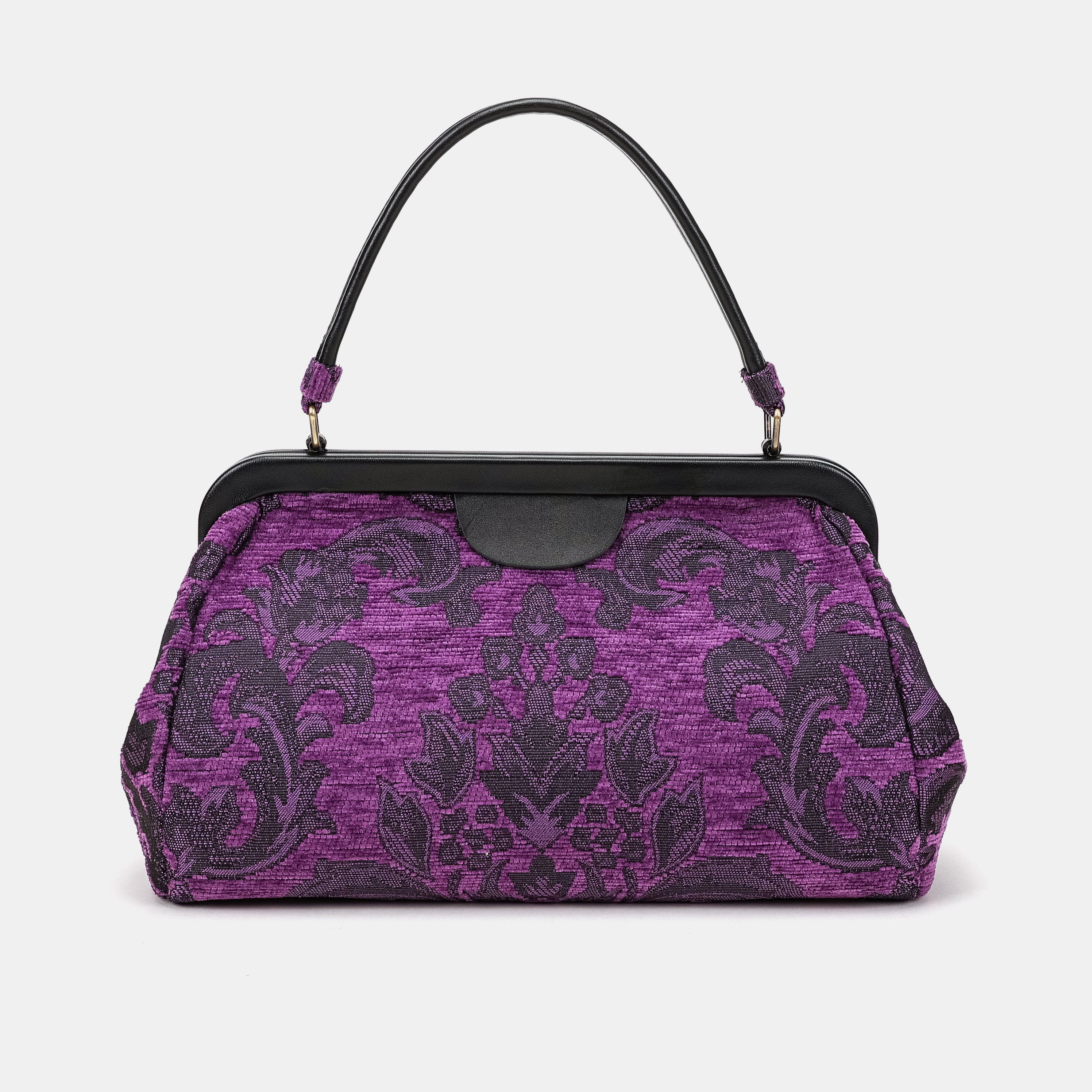 Victorian Blossom Purple Top Handle Purse Carpetbag of America main