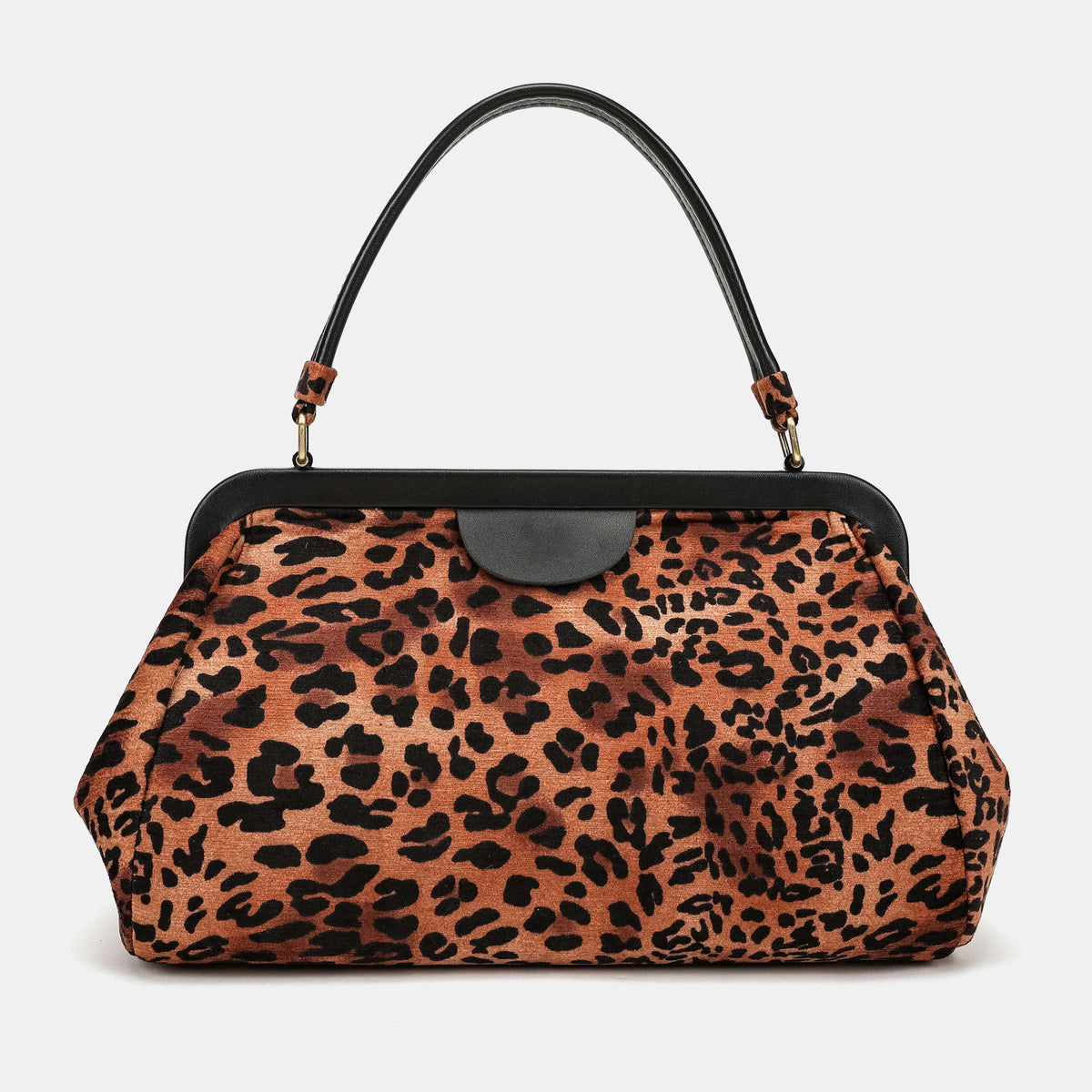 Leopard Classic Top Handle Purse Carpetbag of America back