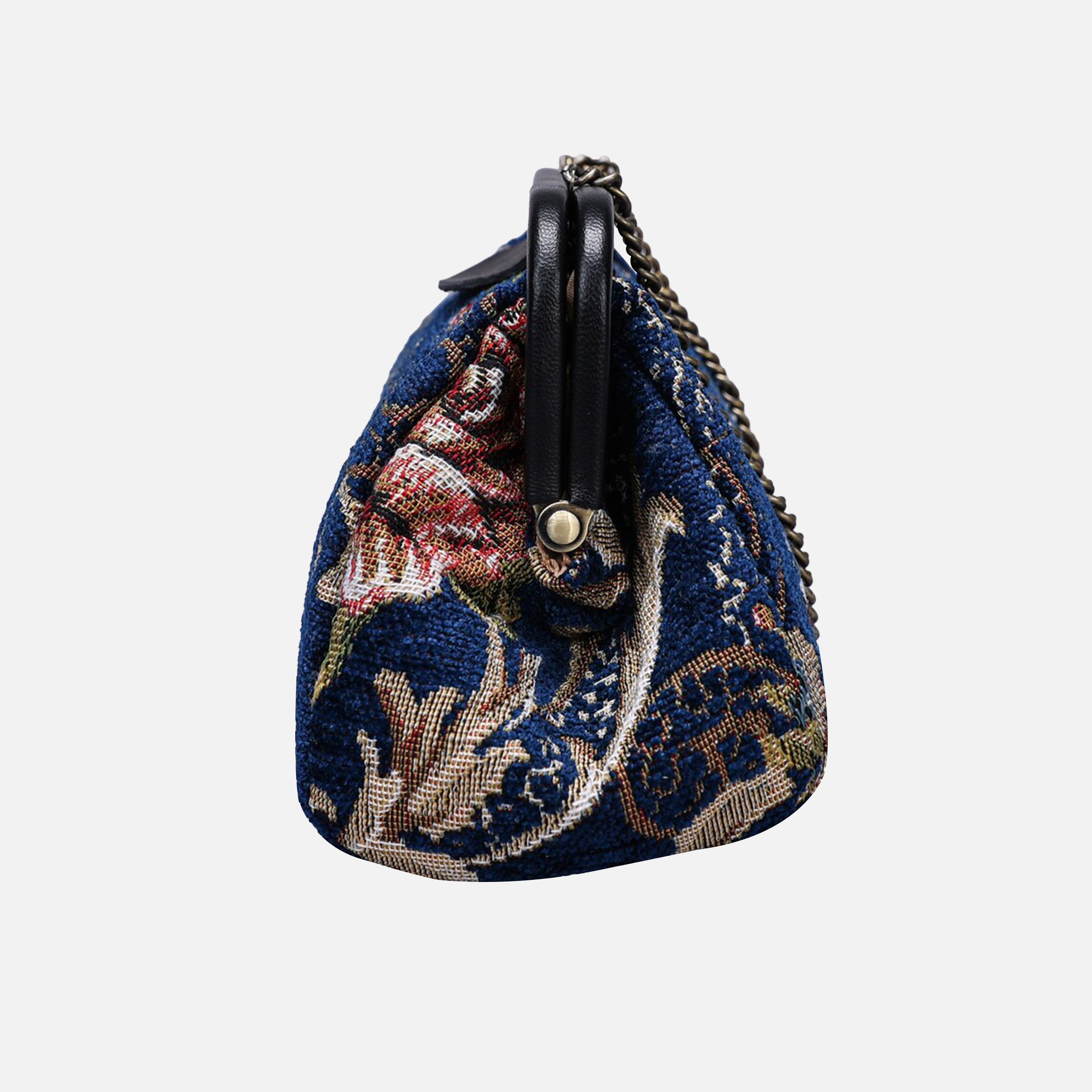 Floral Blue Evening Bag Clutch carpet bag MCW Handmade-3