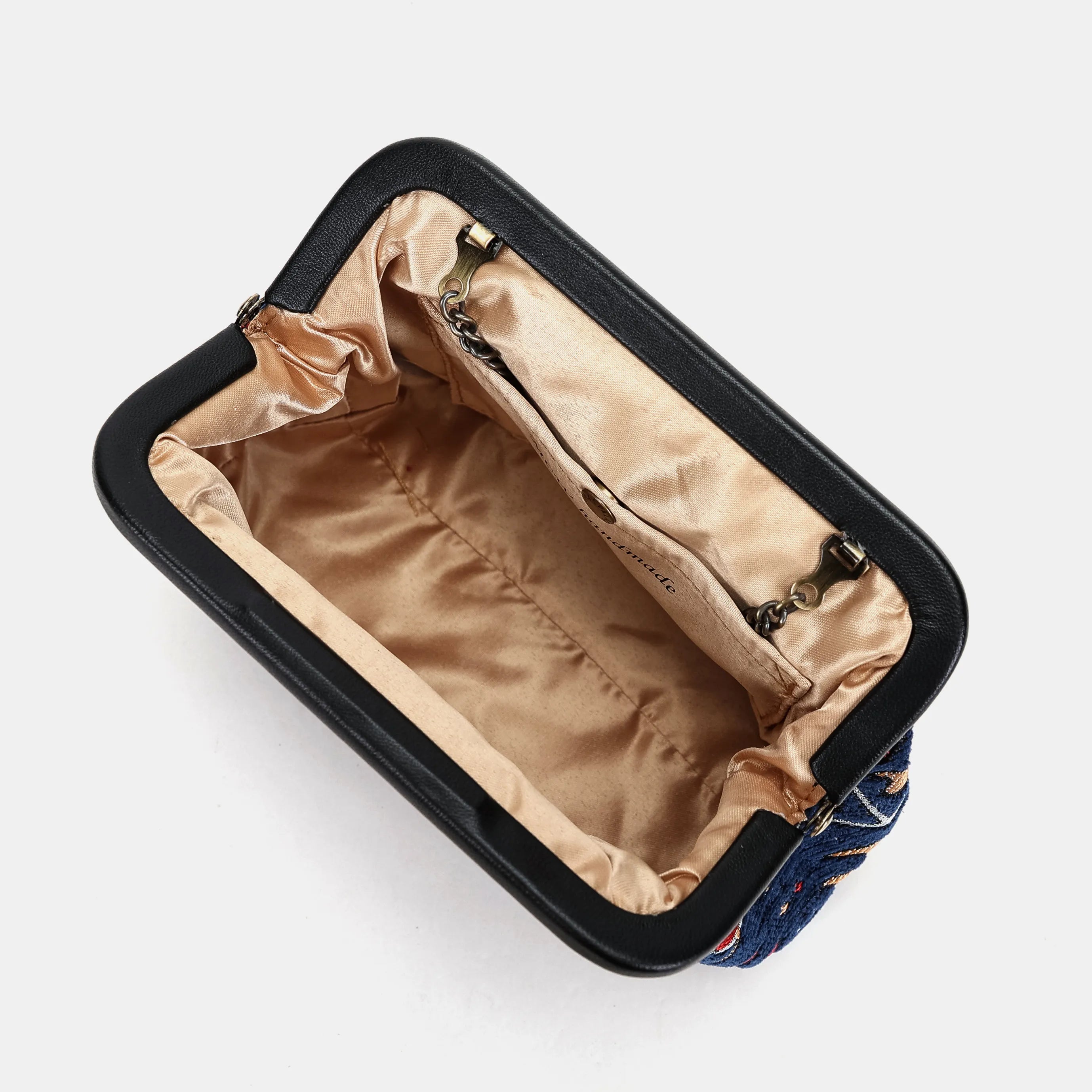 Poppy Bloom Evening Bag Clutch Carpetbag of America inside